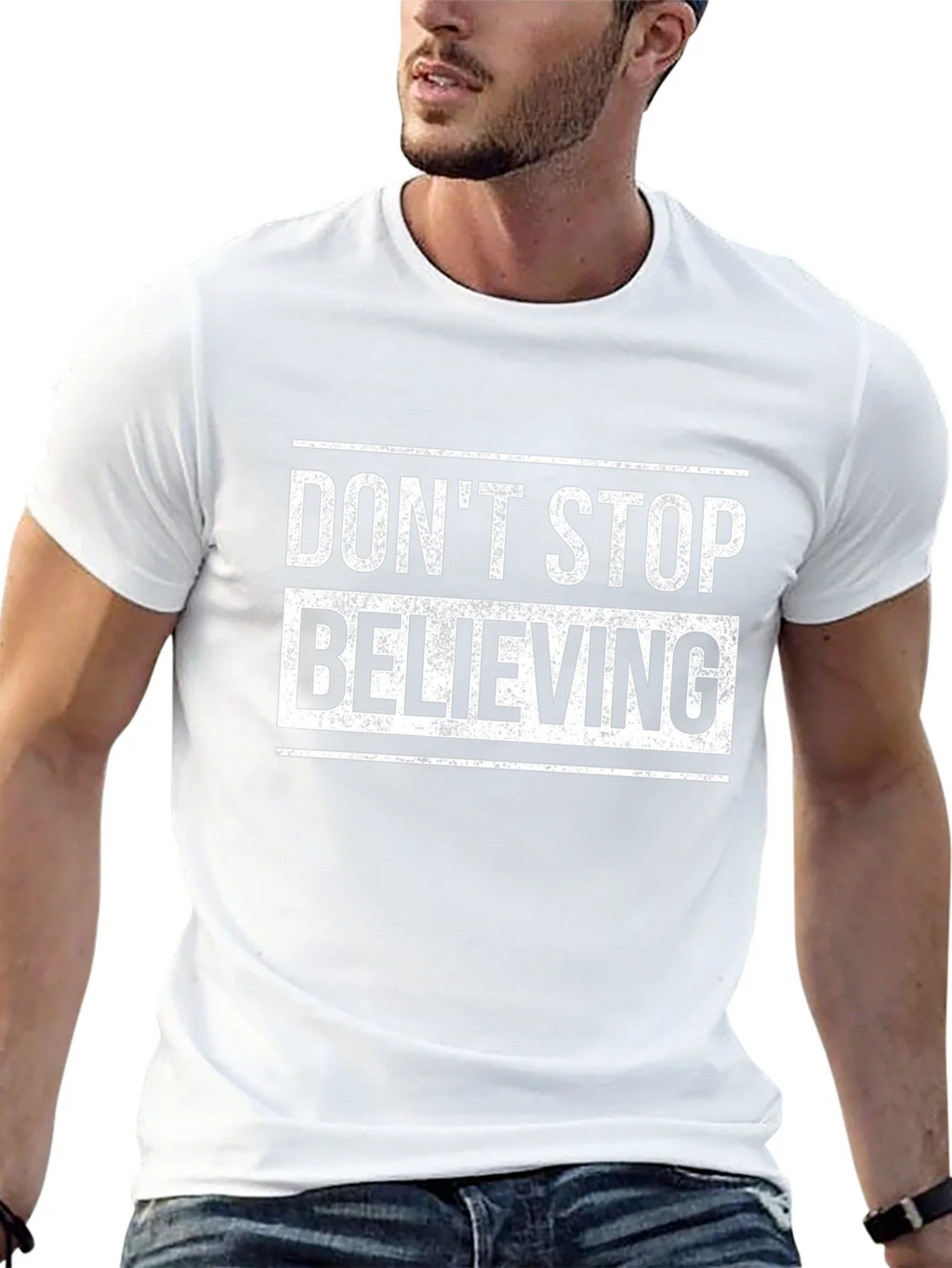 Dont Stop Believing Black Graphic Tee product image 12
