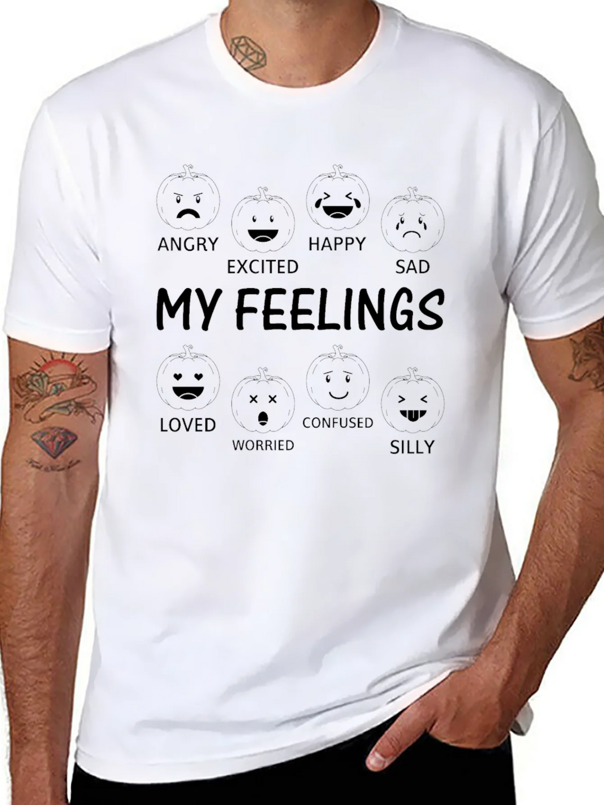 My Feelings Graphic T-Shirt - Black Cotton Tee product image 7