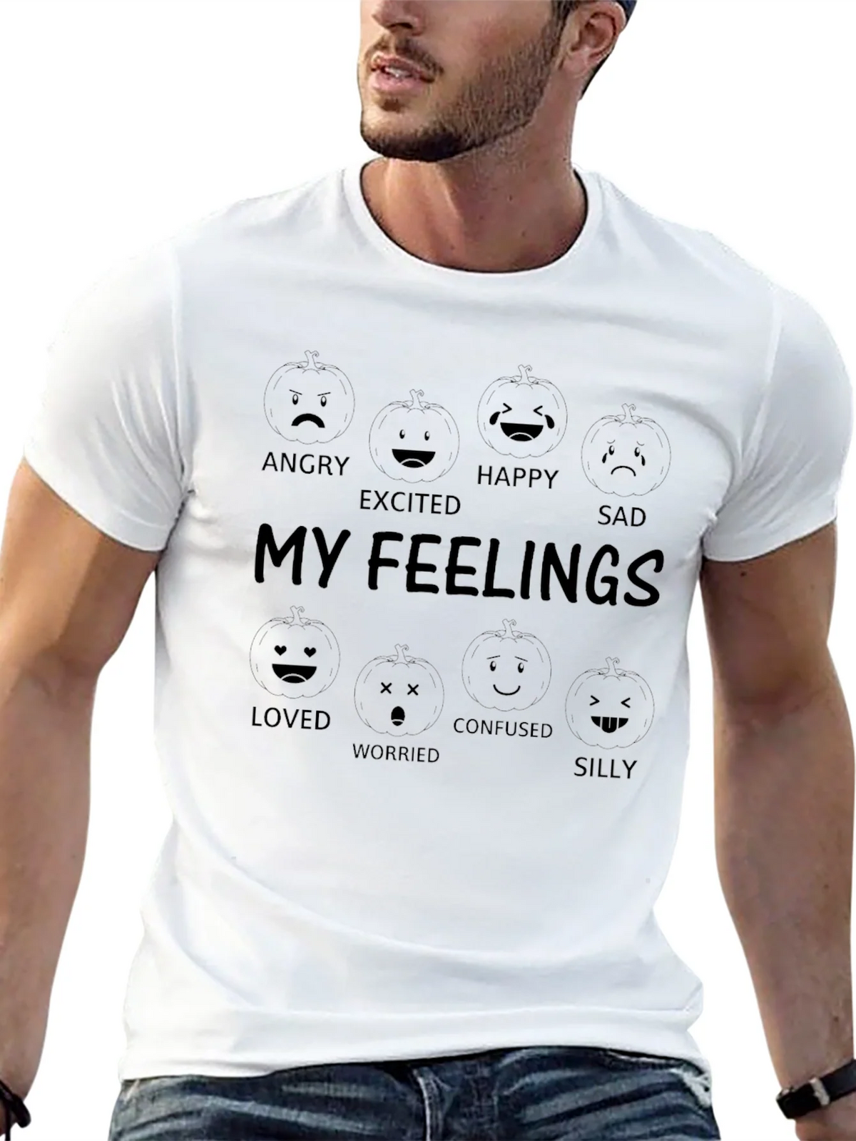 My Feelings Graphic T-Shirt - Black Cotton Tee product image 12