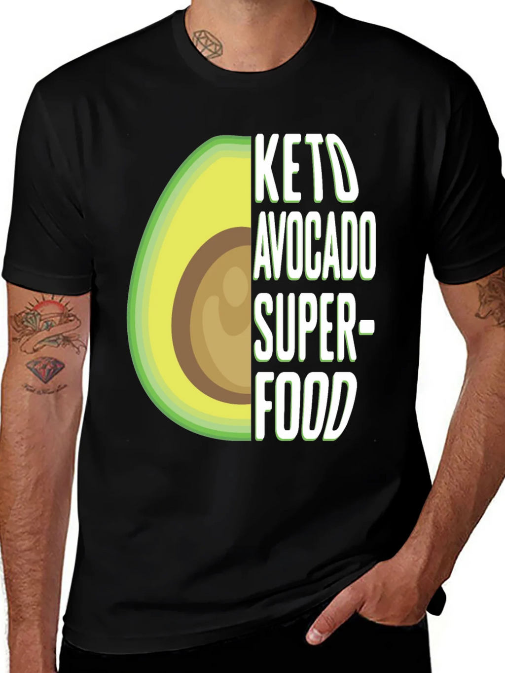 Keto Avocado Superfood T-Shirt - Unisex Black Tee product image 1