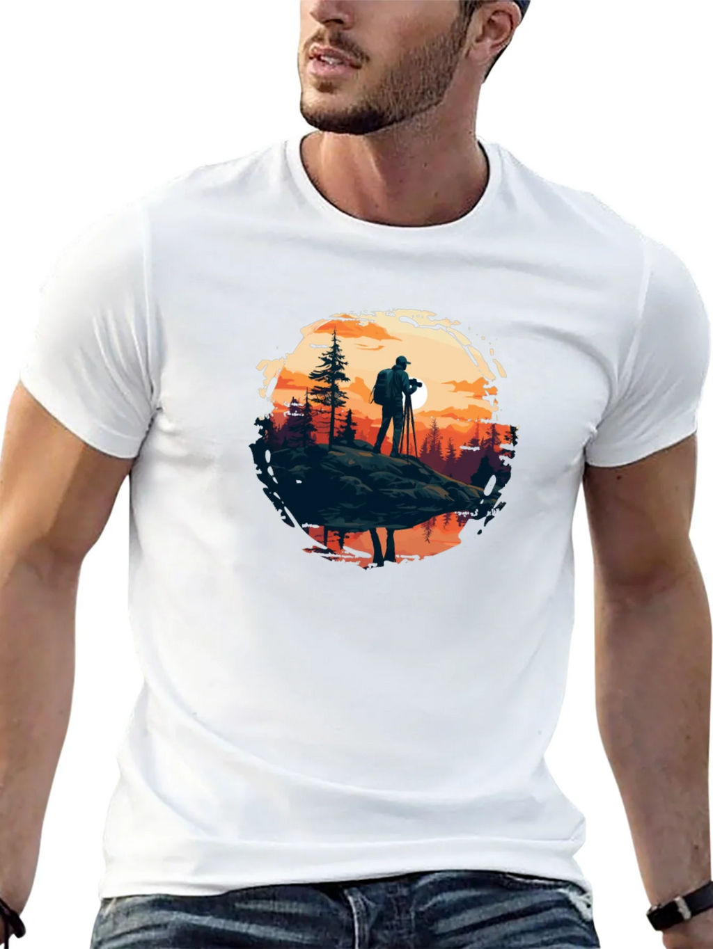 Photographer Nature Scene Black Tee product image 12