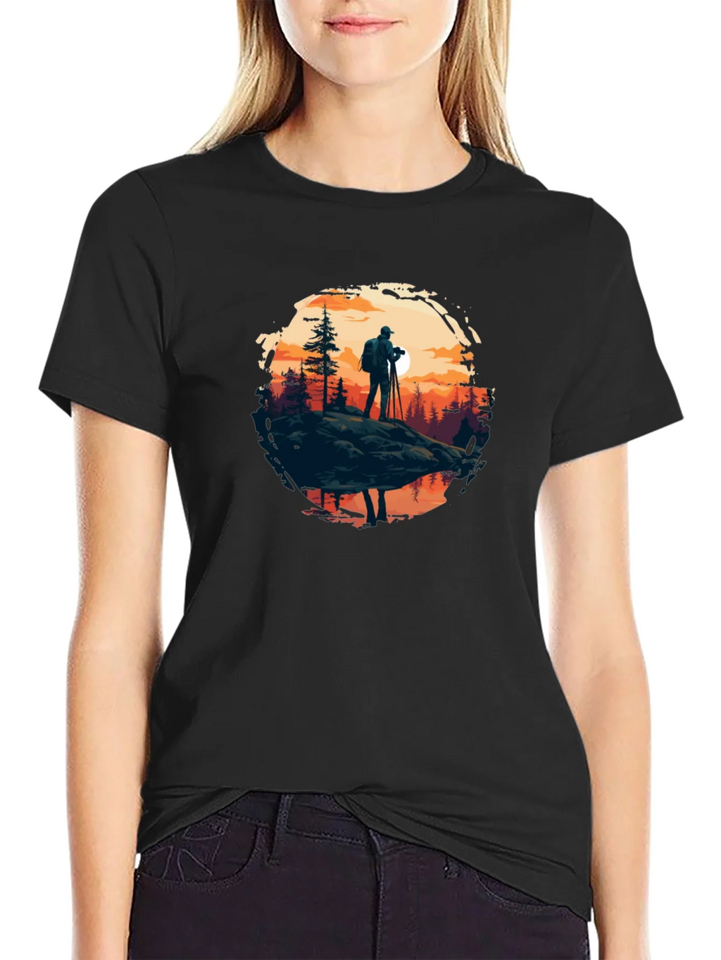 Photographer Nature Scene Black Tee product image 2