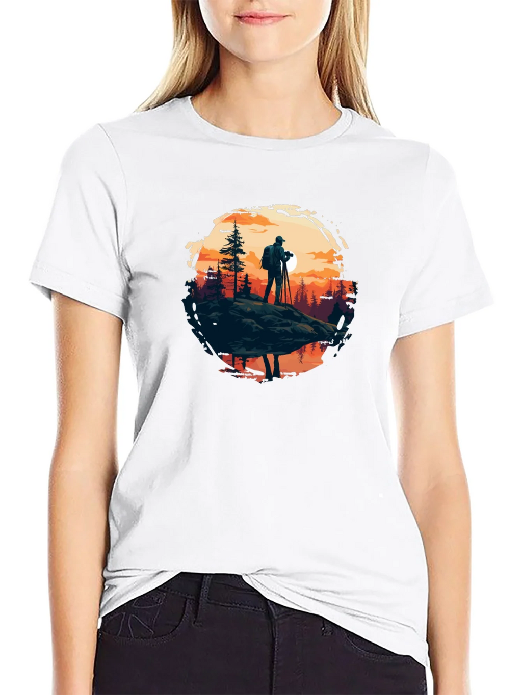 Photographer Nature Scene Black Tee product image 8