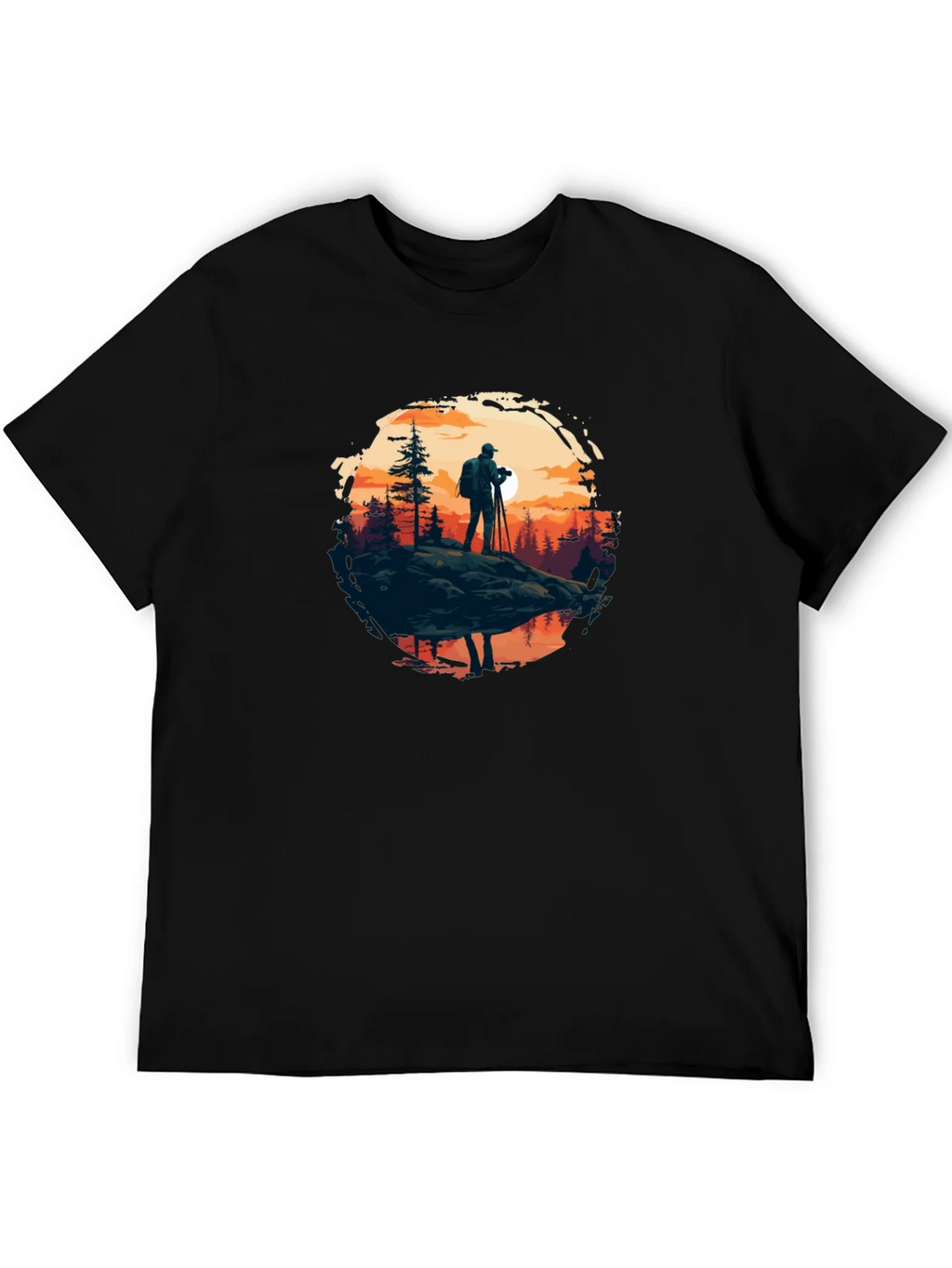 Photographer Nature Scene Black Tee product image 5