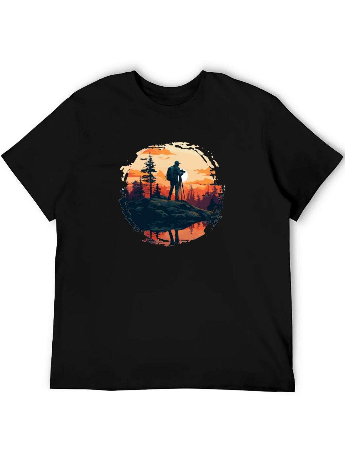Photographer Nature Scene Black Tee product image 5