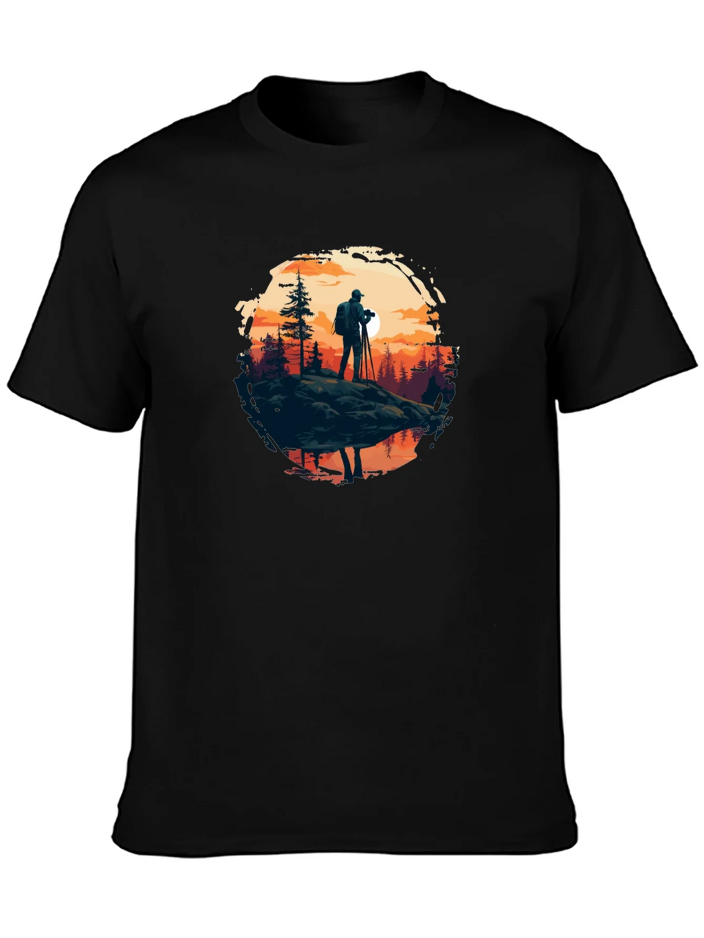 Photographer Nature Scene Black Tee product image 3