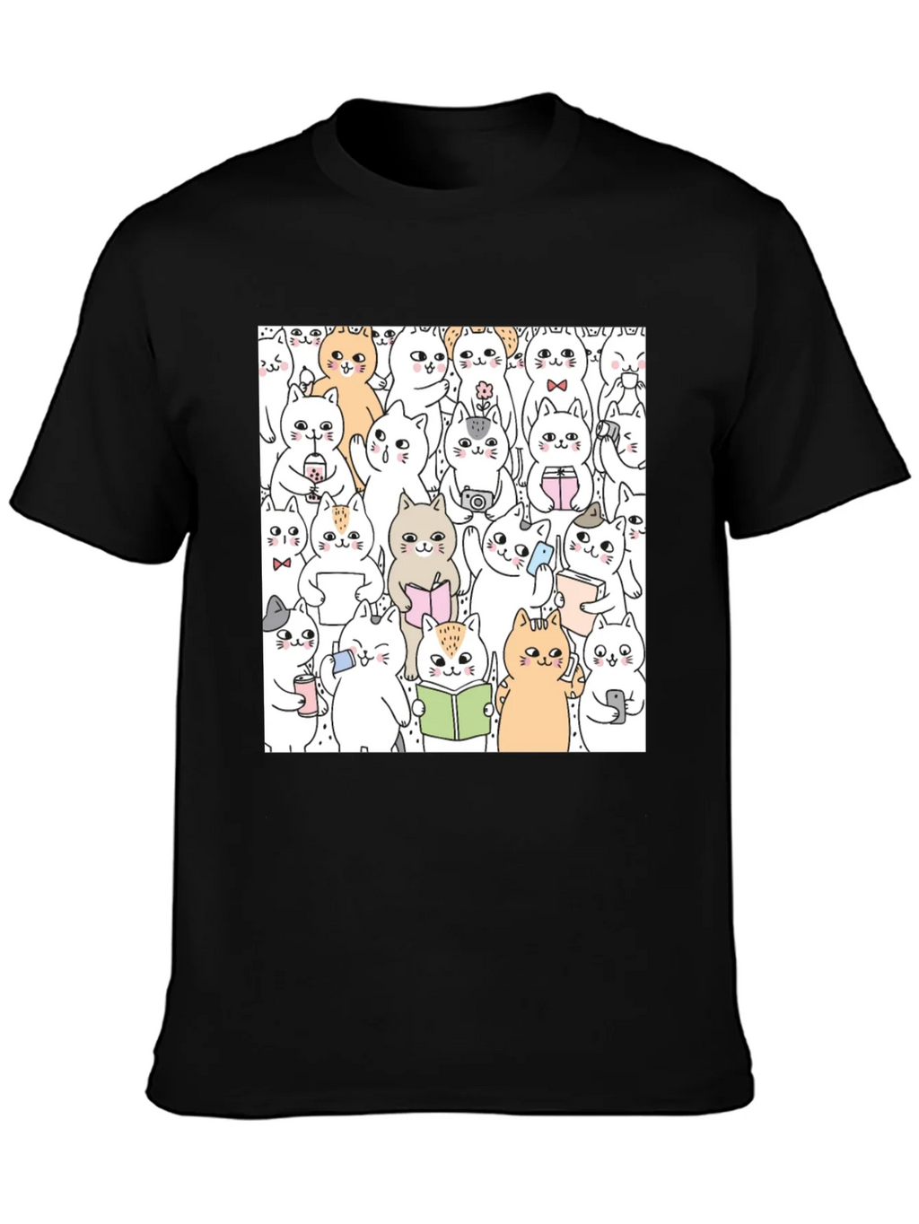 Kawaii Cats Graphic Tee - Cute Cartoon Kitten Shirt product image 3