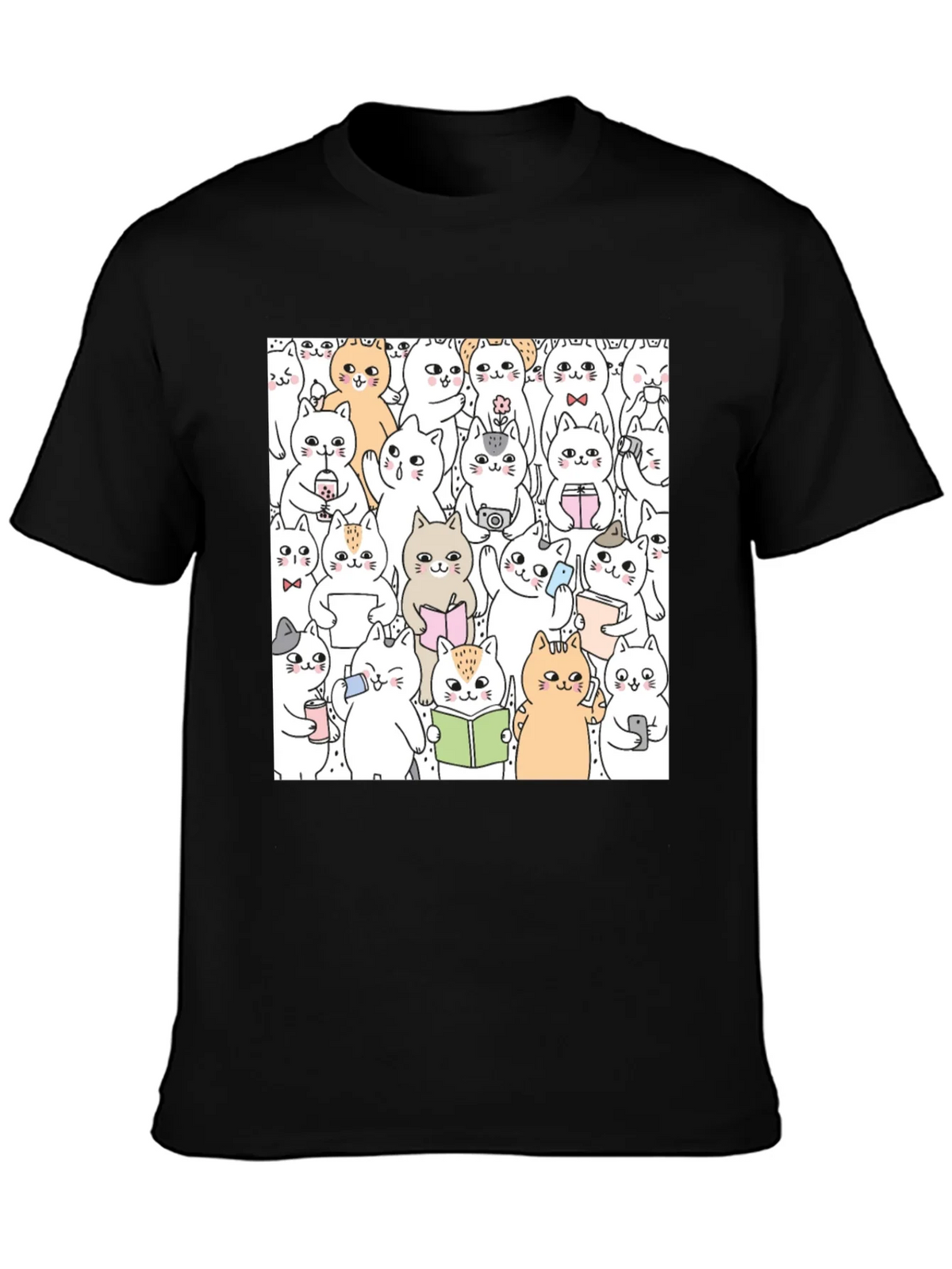 Kawaii Cats Graphic Tee - Cute Cartoon Kitten Shirt product image 3