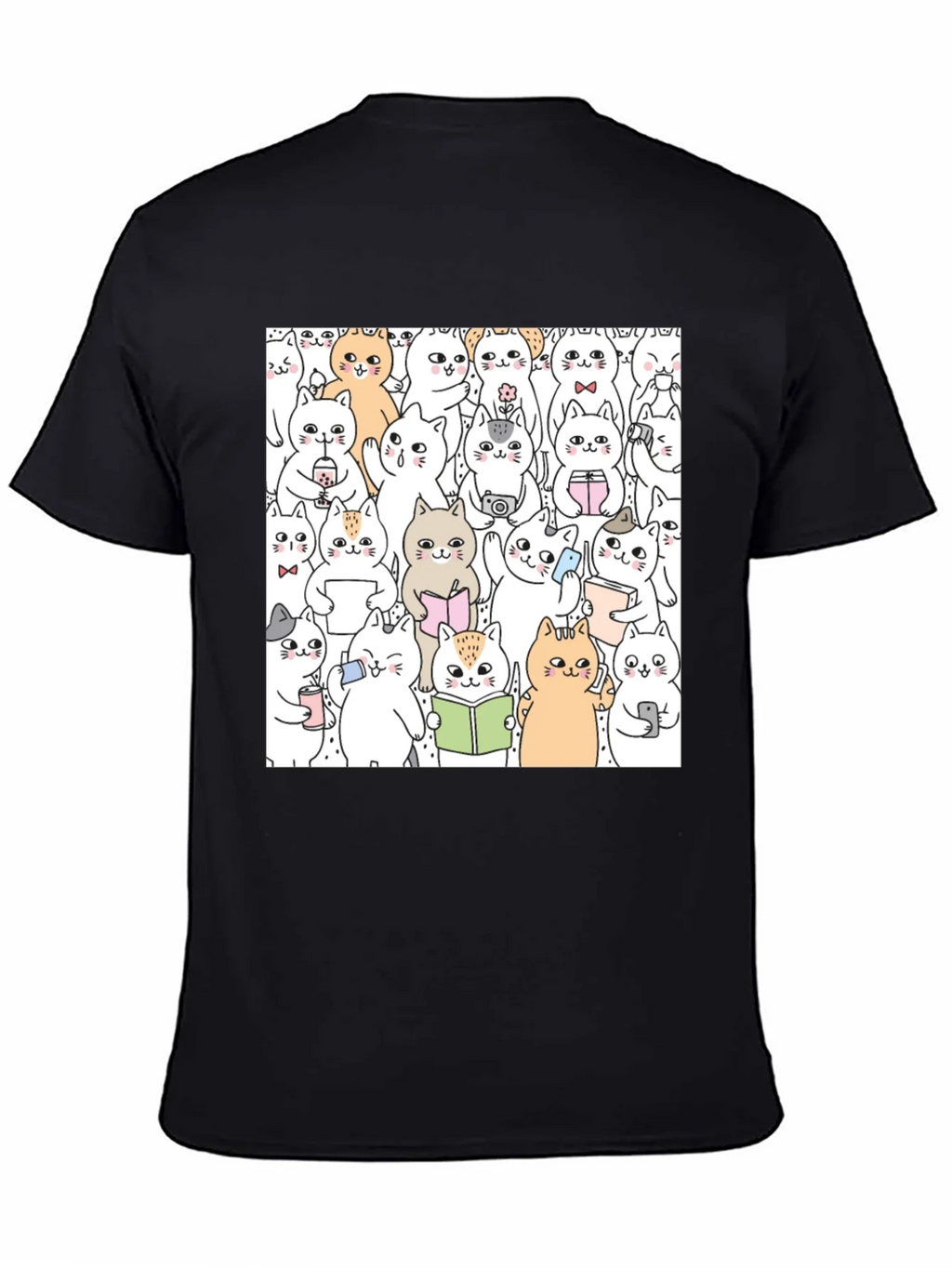 Kawaii Cats Graphic Tee - Cute Cartoon Kitten Shirt product image 4