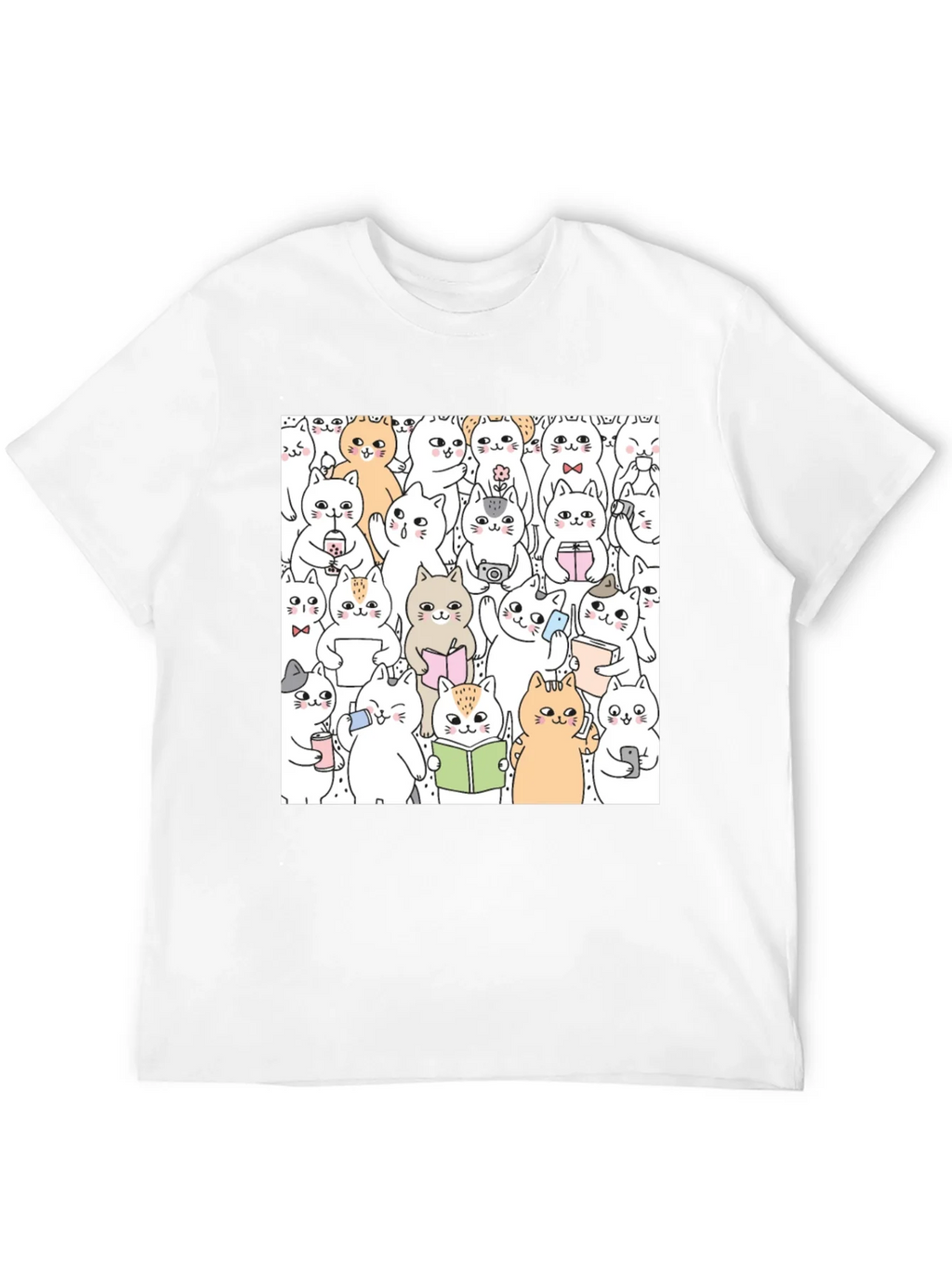 Kawaii Cats Graphic Tee - Cute Cartoon Kitten Shirt product image 11