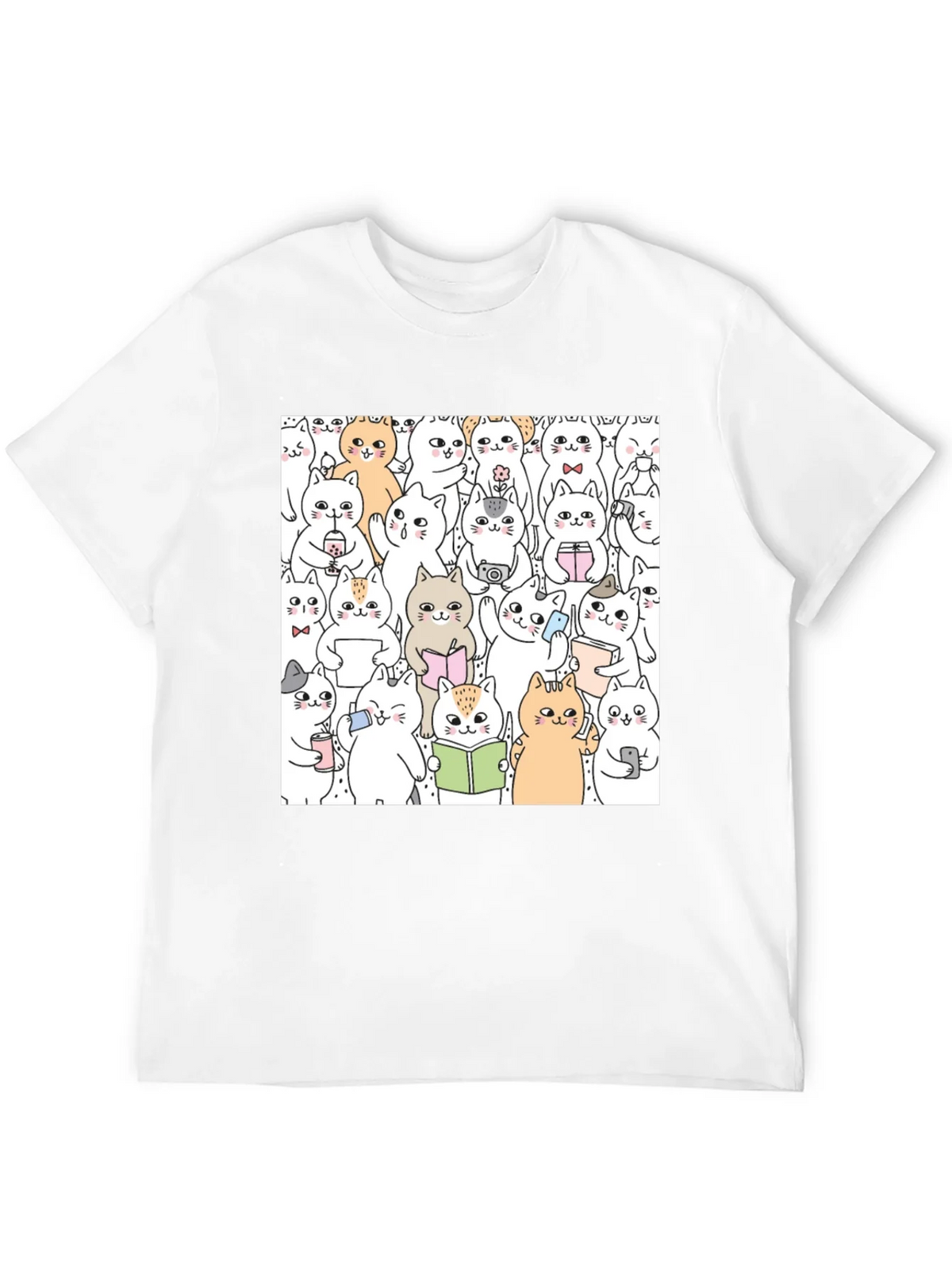 Kawaii Cats Graphic Tee - Cute Cartoon Kitten Shirt product image 11