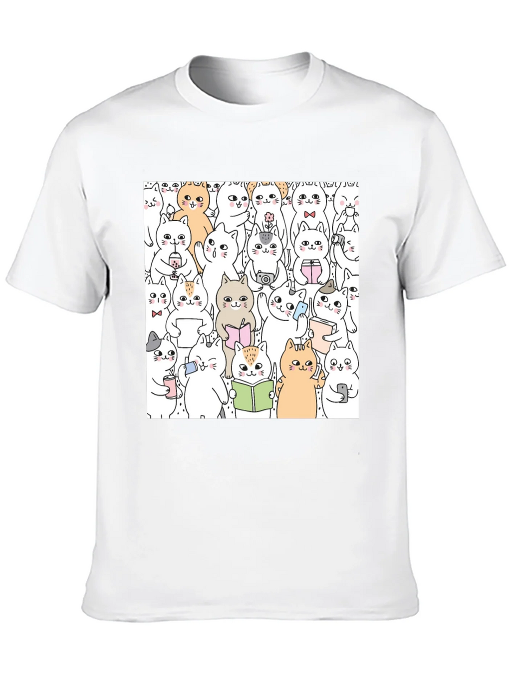 Kawaii Cats Graphic Tee - Cute Cartoon Kitten Shirt product image 9
