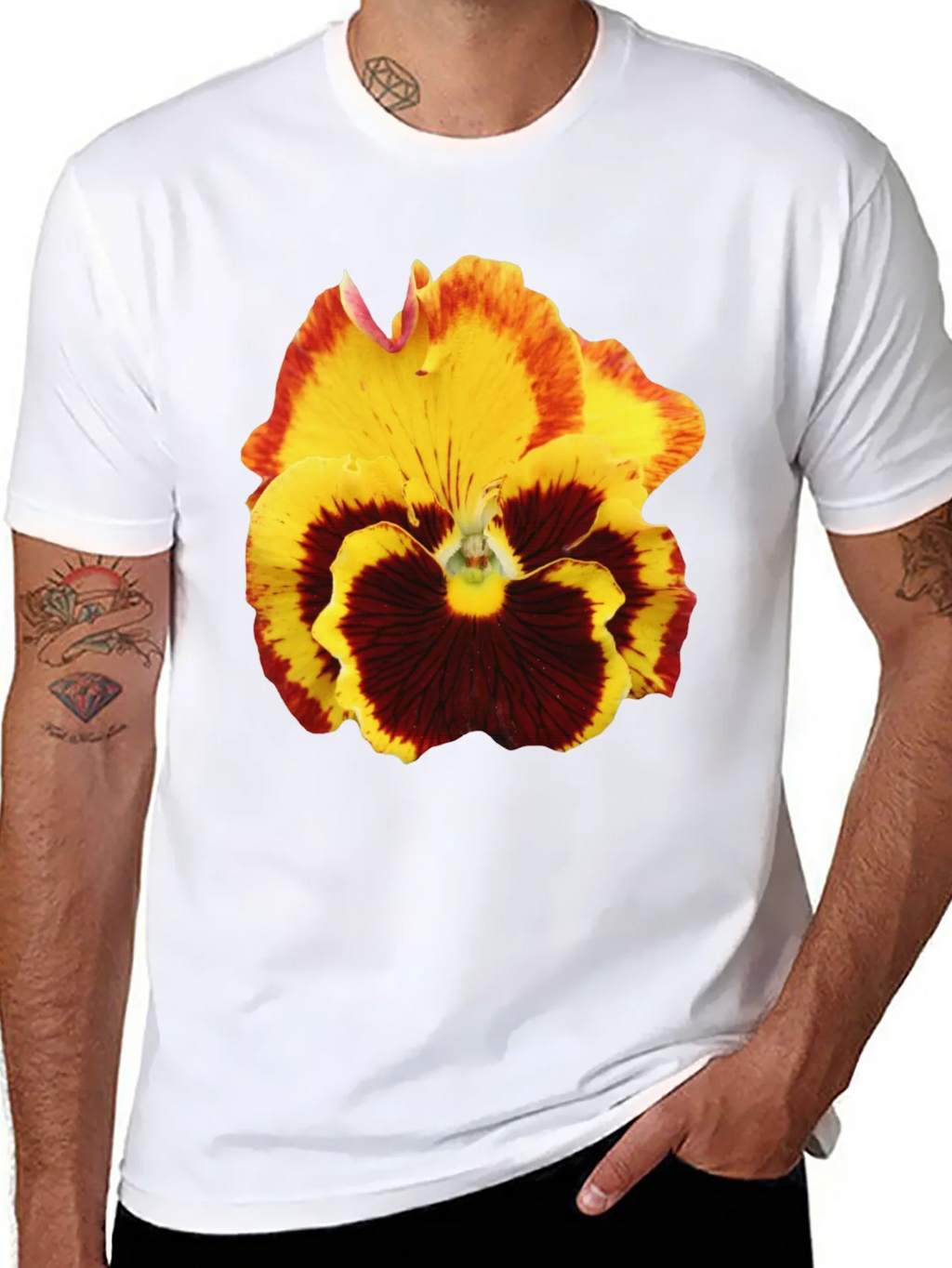 Floral Print T-Shirt - Pansy Graphic Tee product image 7