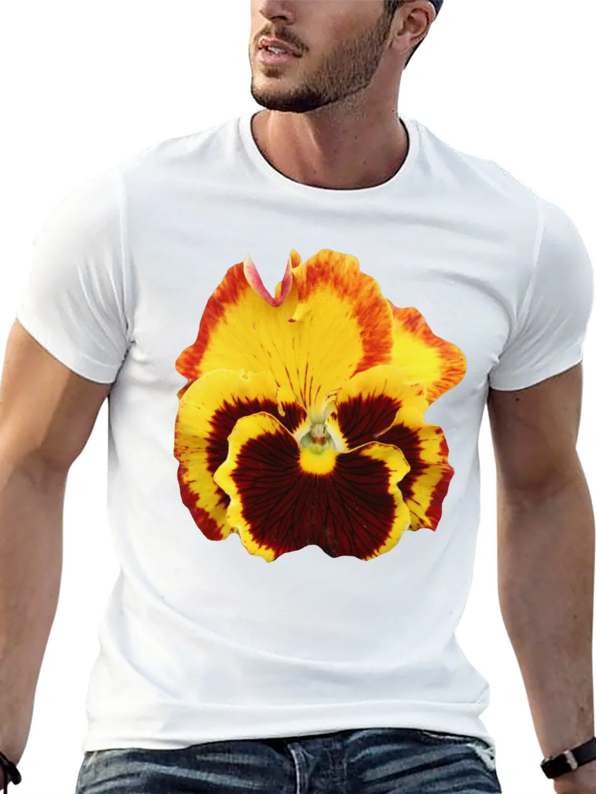 Floral Print T-Shirt - Pansy Graphic Tee product image 12