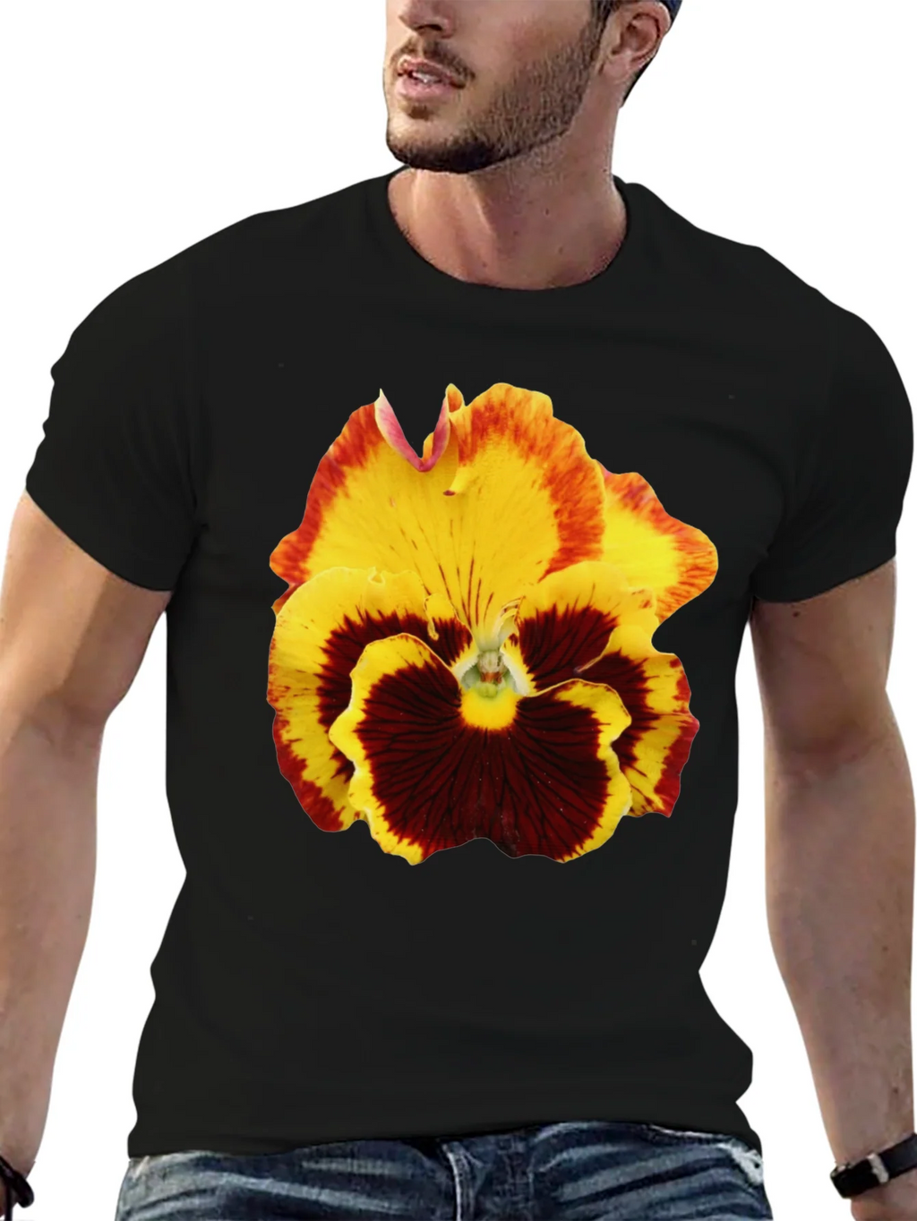 Floral Print T-Shirt - Pansy Graphic Tee product image 6