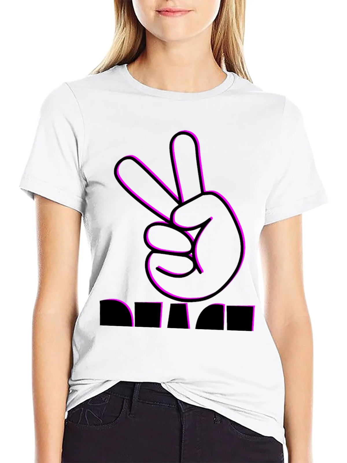 Peace Sign Graphic Tee - Black product image 8