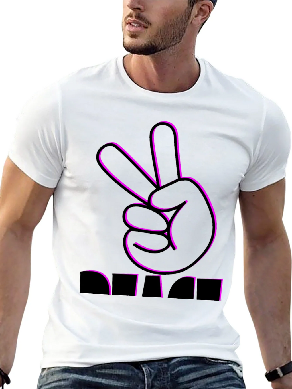 Peace Sign Graphic Tee - Black product image 12