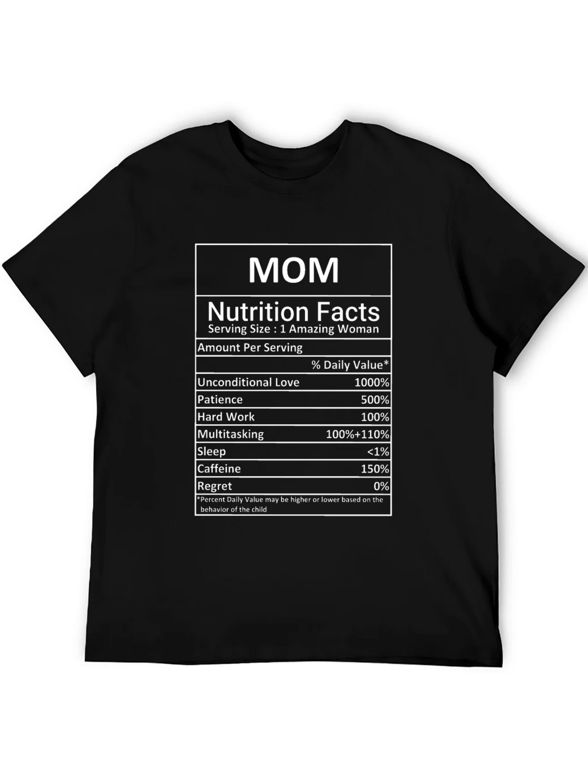 Mom Nutrition Facts Black T-Shirt product image 5