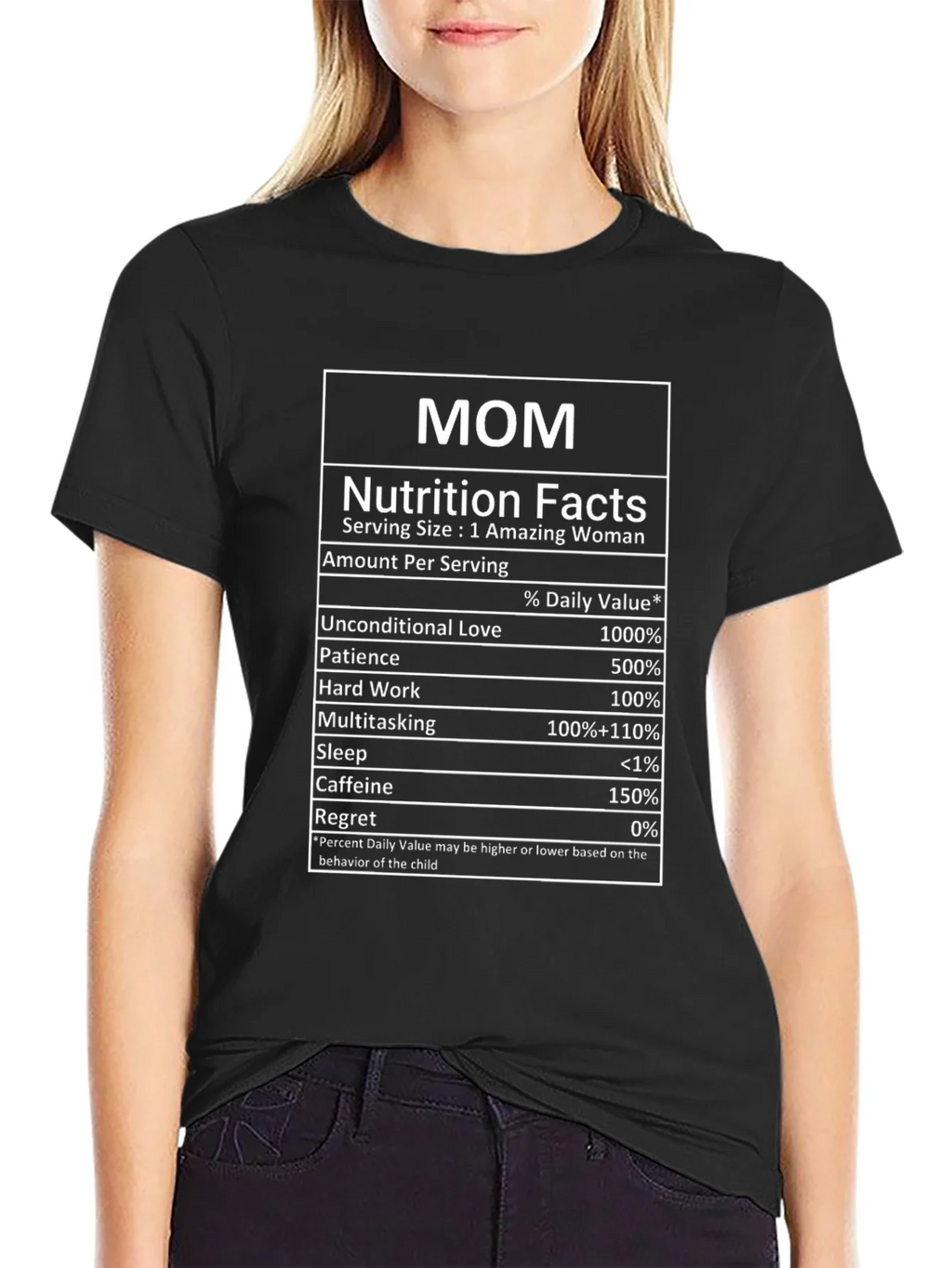 Mom Nutrition Facts Black T-Shirt product image 2