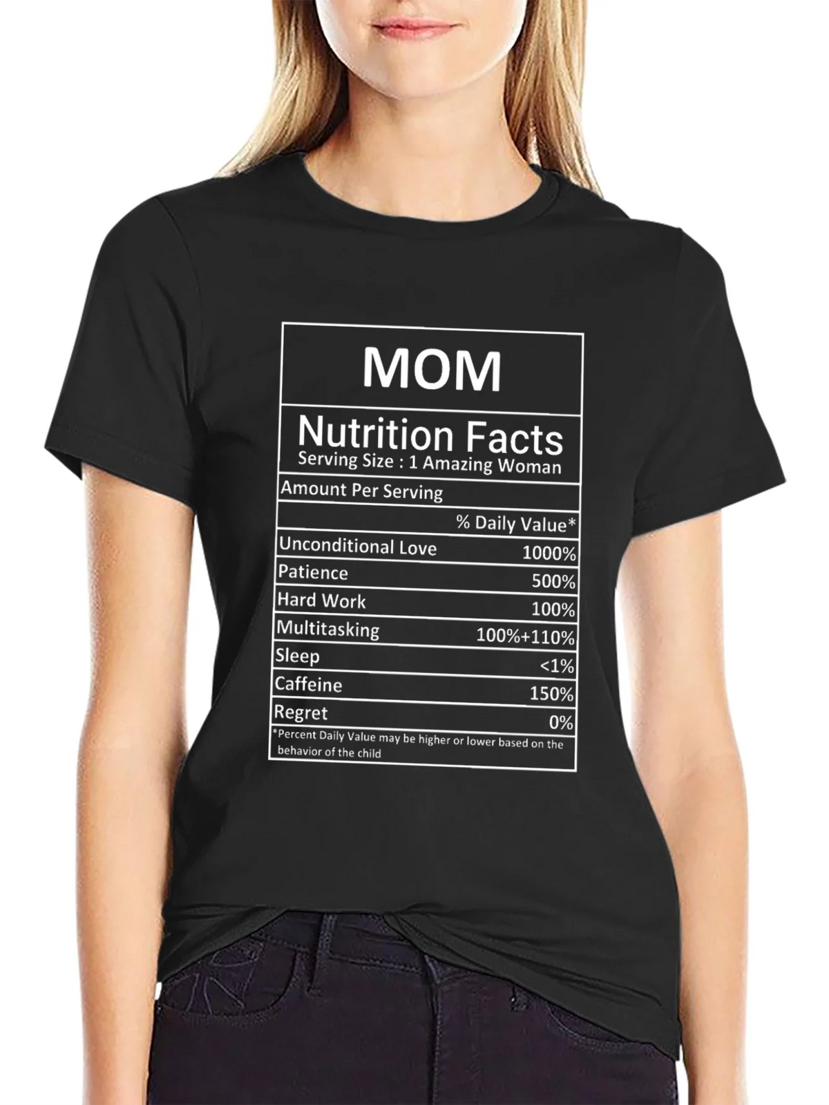 Mom Nutrition Facts Black T-Shirt product image 2