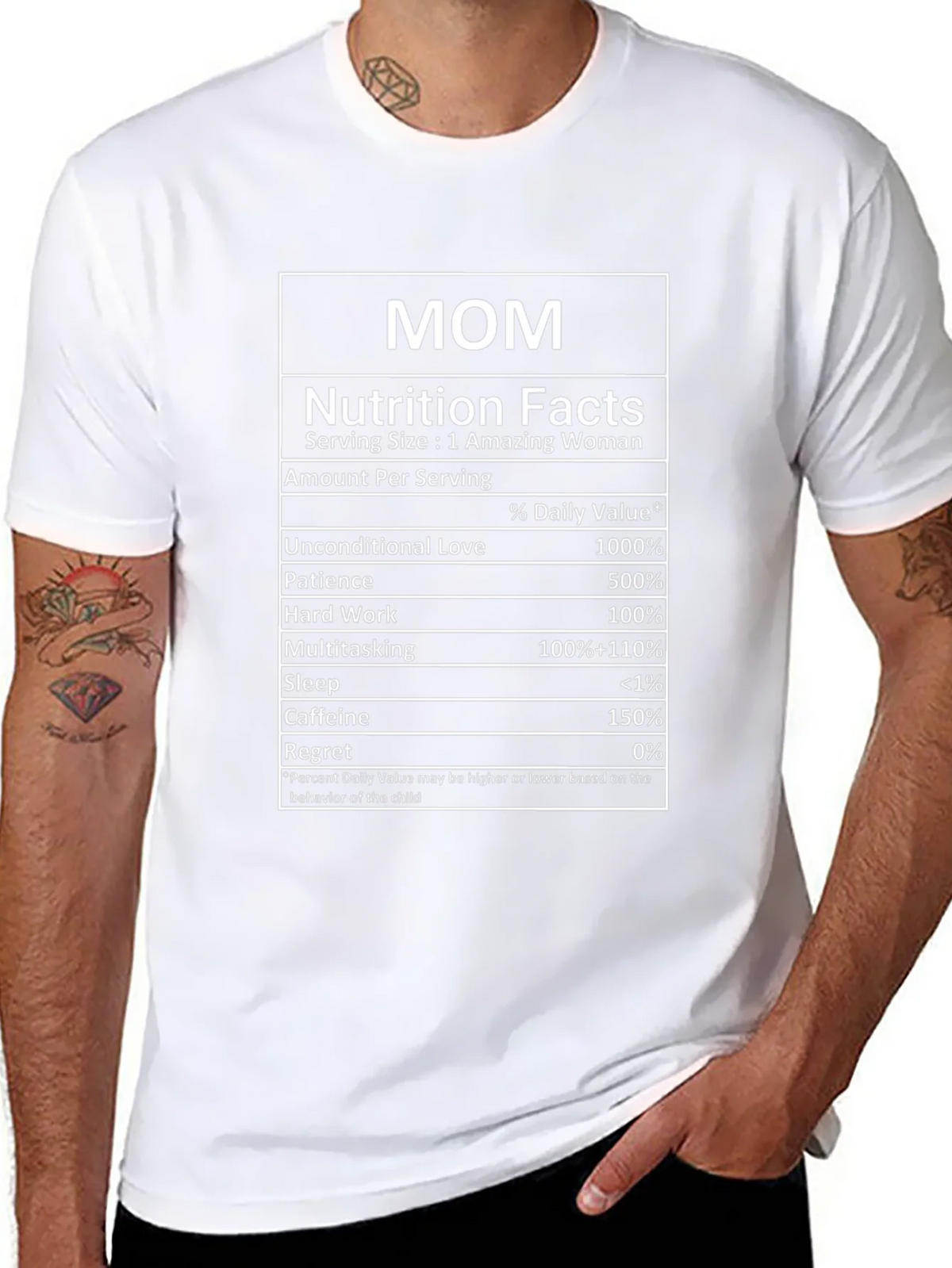 Mom Nutrition Facts Black T-Shirt product image 7