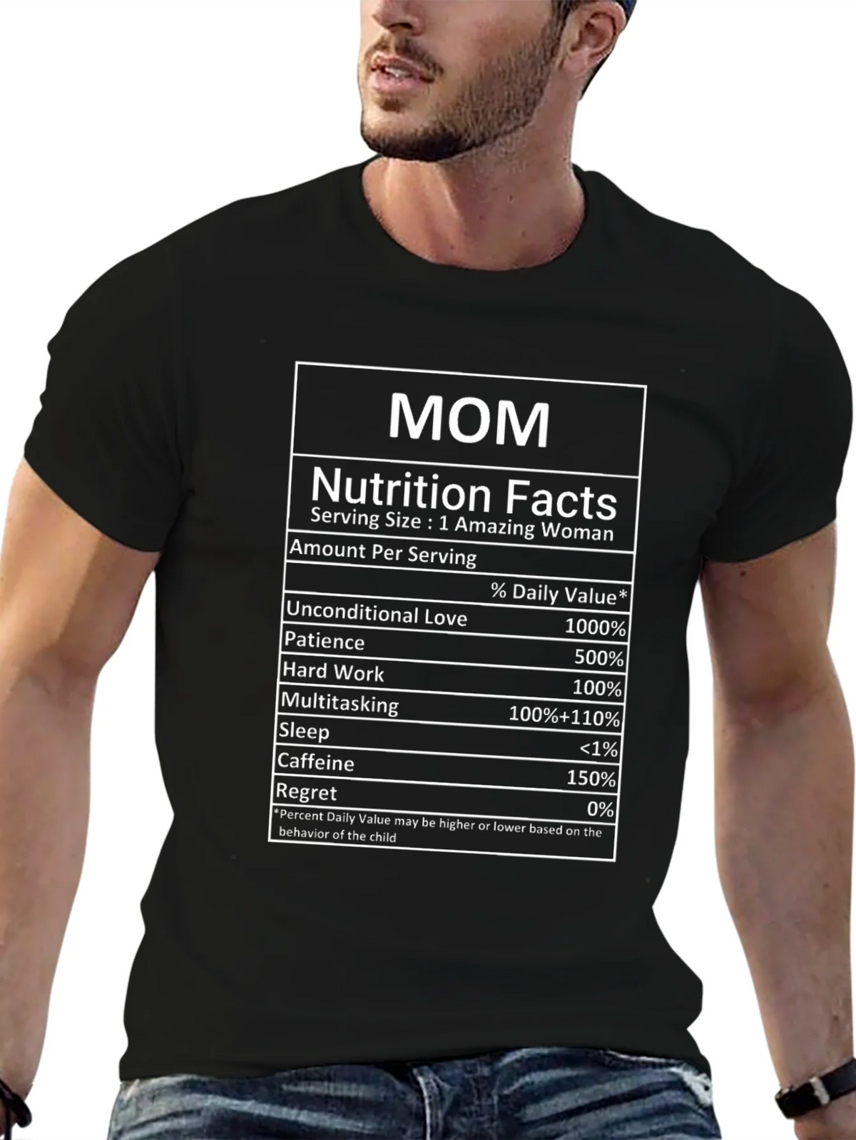 Mom Nutrition Facts Black T-Shirt product image 6