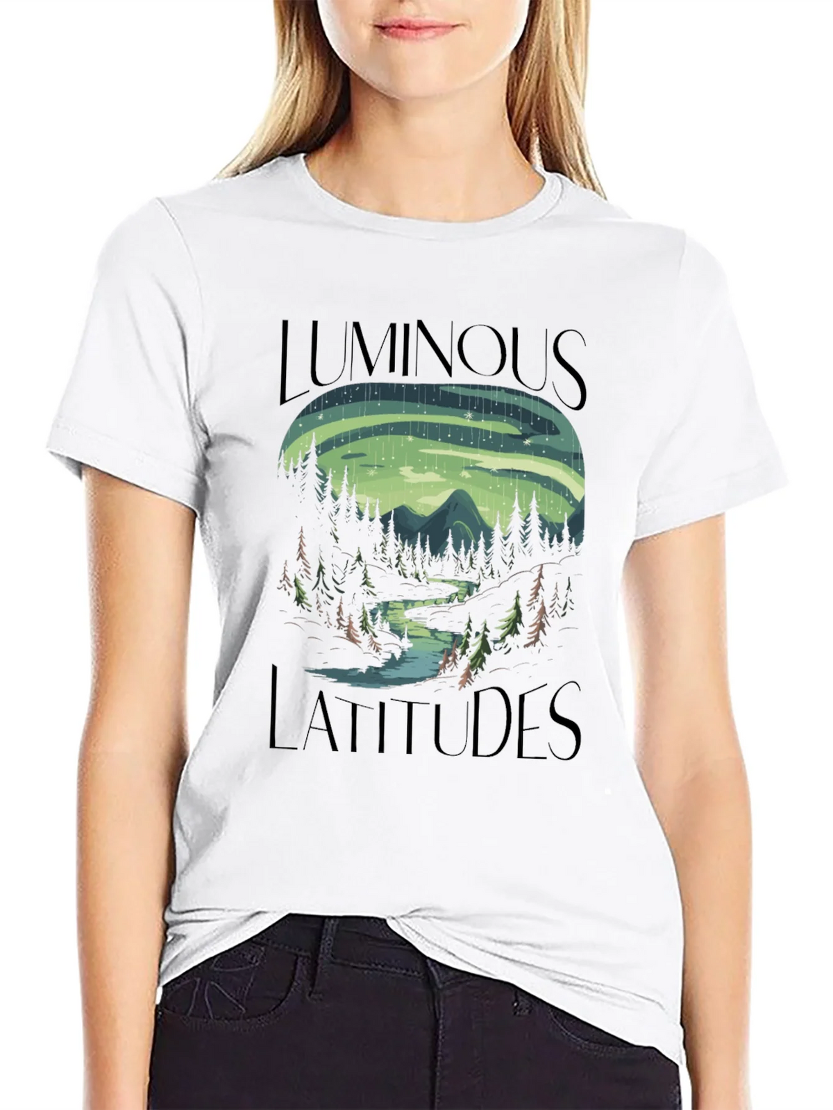 Luminous Latitudes Graphic Tee - Northern Lights Design product image 8