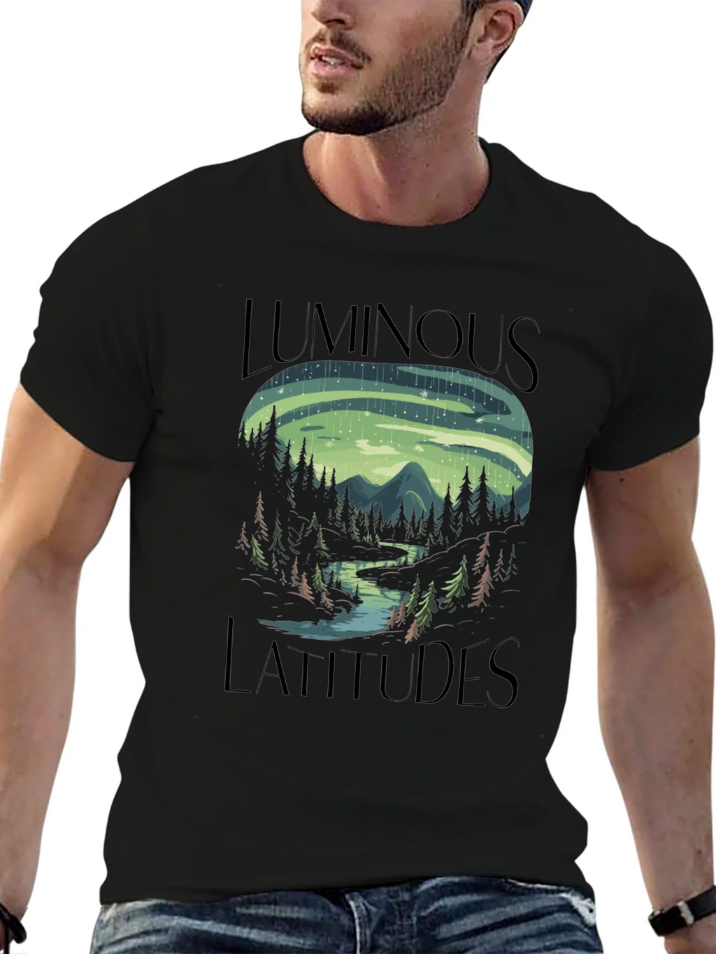 Luminous Latitudes Graphic Tee - Northern Lights Design product image 6