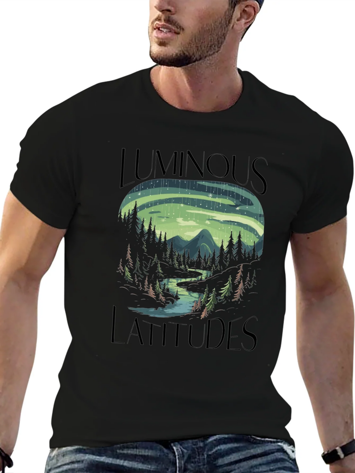 Luminous Latitudes Graphic Tee - Northern Lights Design product image 6