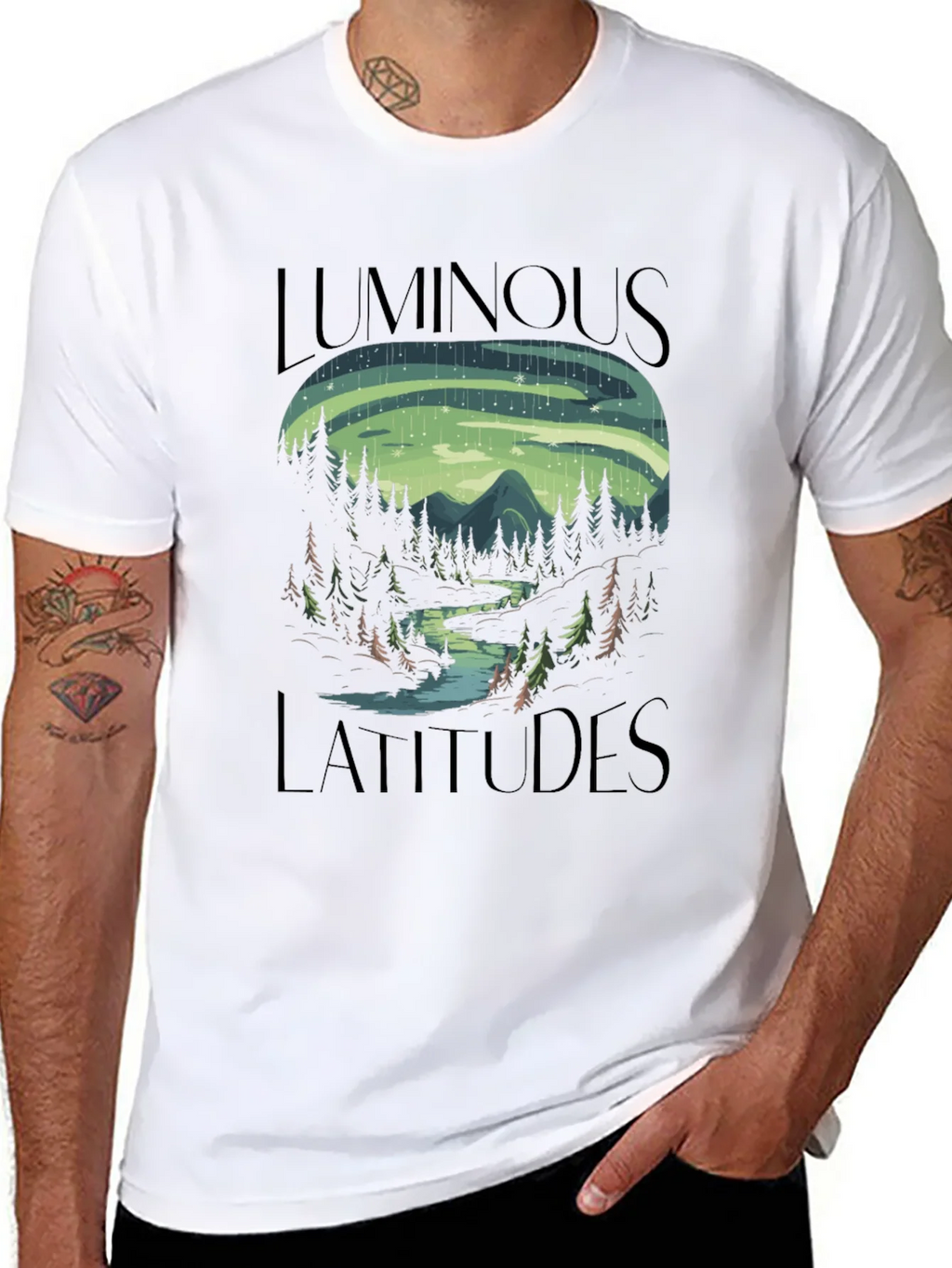 Luminous Latitudes Graphic Tee - Northern Lights Design product image 7