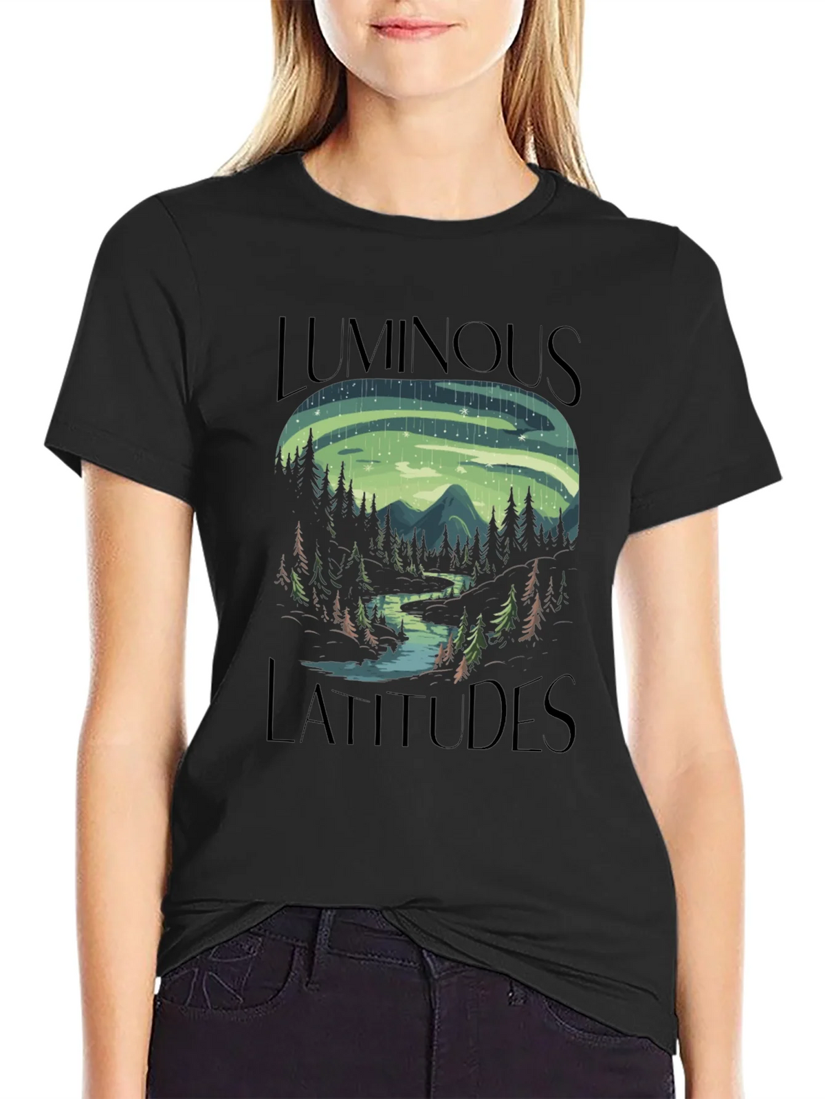Luminous Latitudes Graphic Tee - Northern Lights Design product image 2