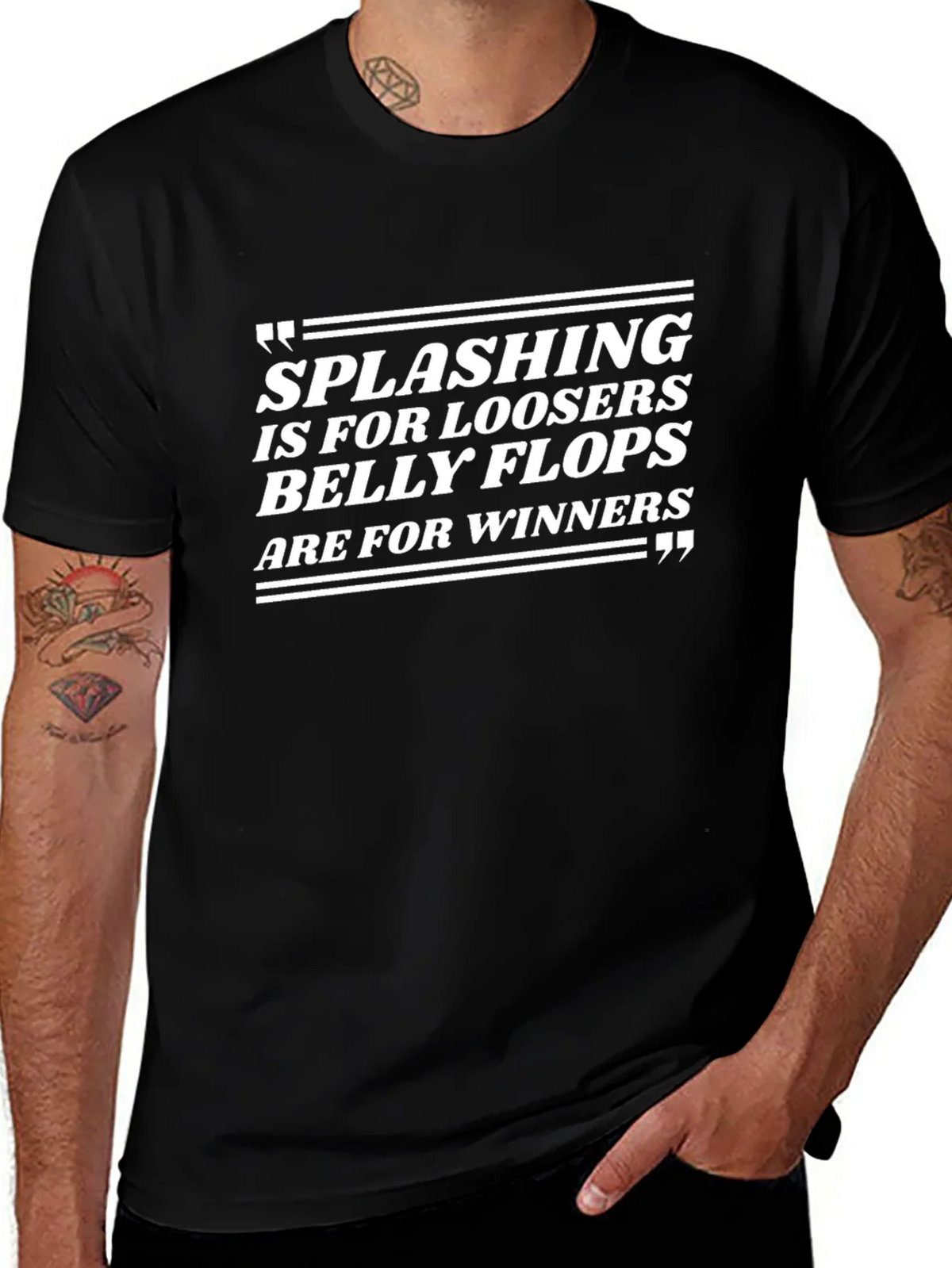 Splashing Losers Belly Flops Winners T-Shirt product image 1