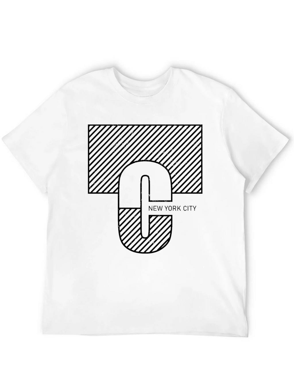 NYC Graphic Tee - Modern Striped Design Black product image 7
