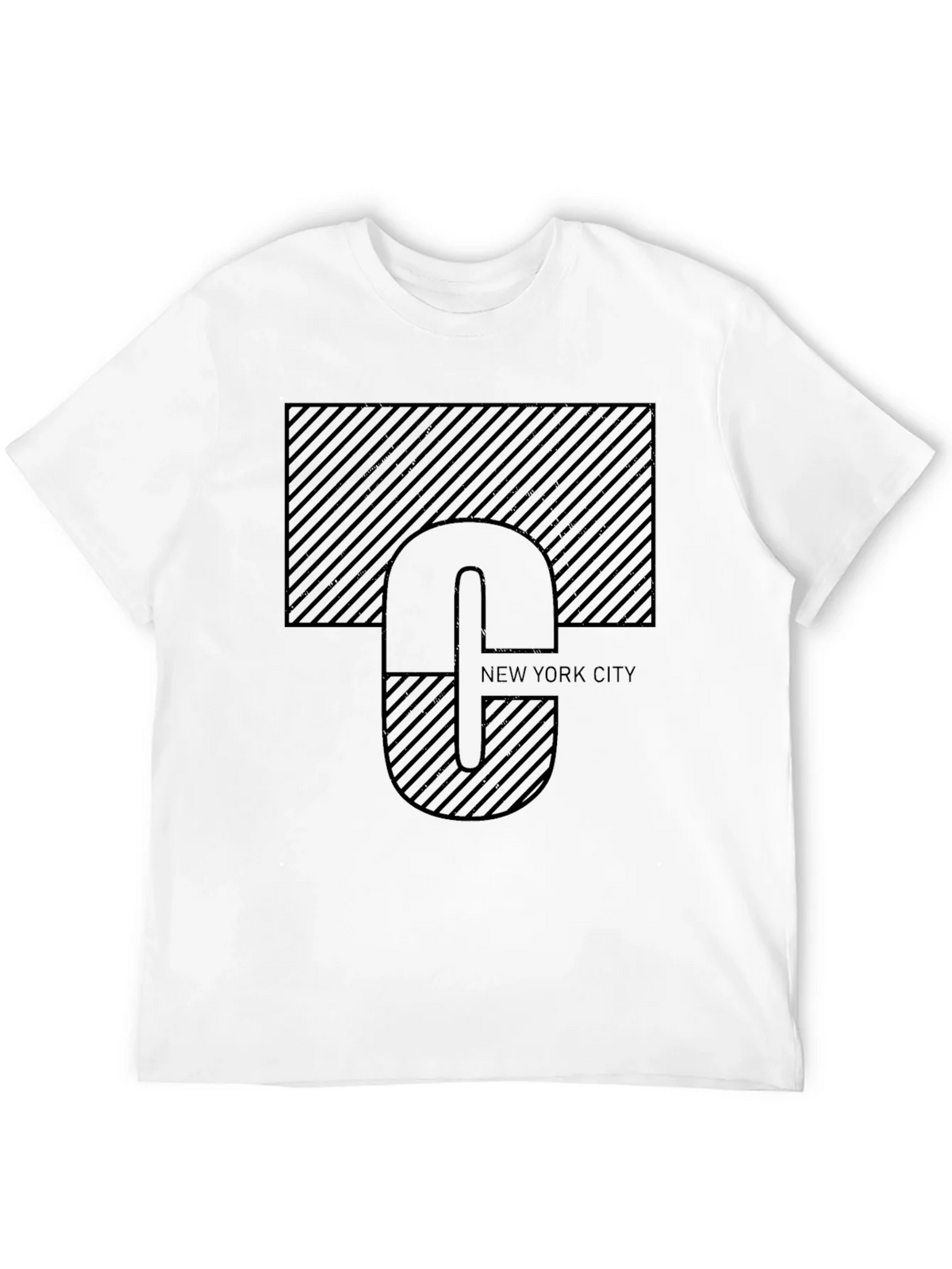 NYC Graphic Tee - Modern Striped Design Black product image 7