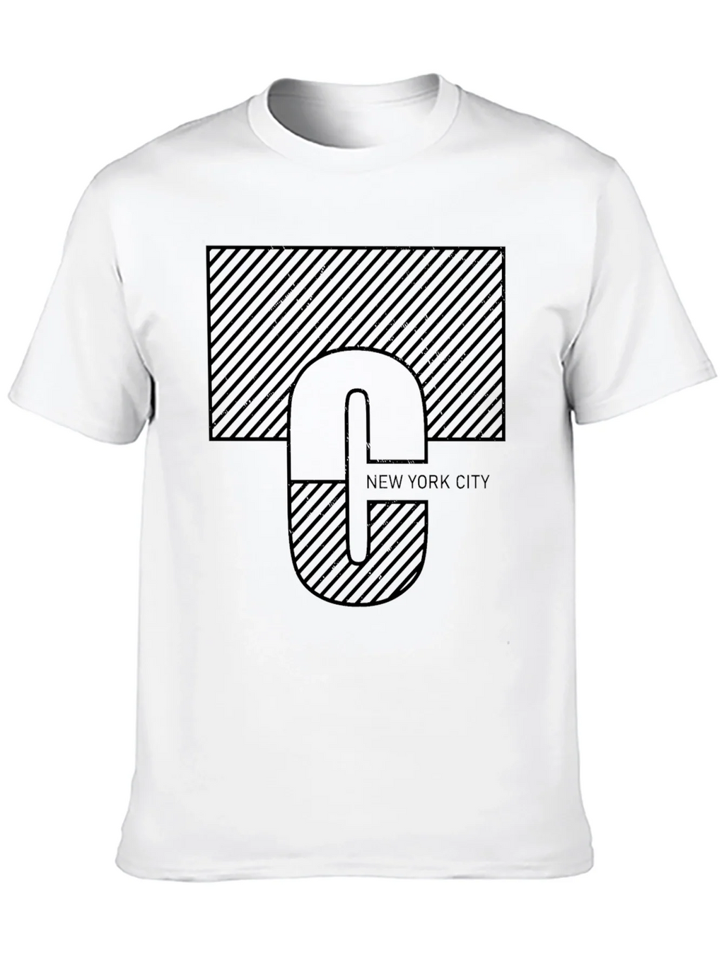 NYC Graphic Tee - Modern Striped Design Black product image 5