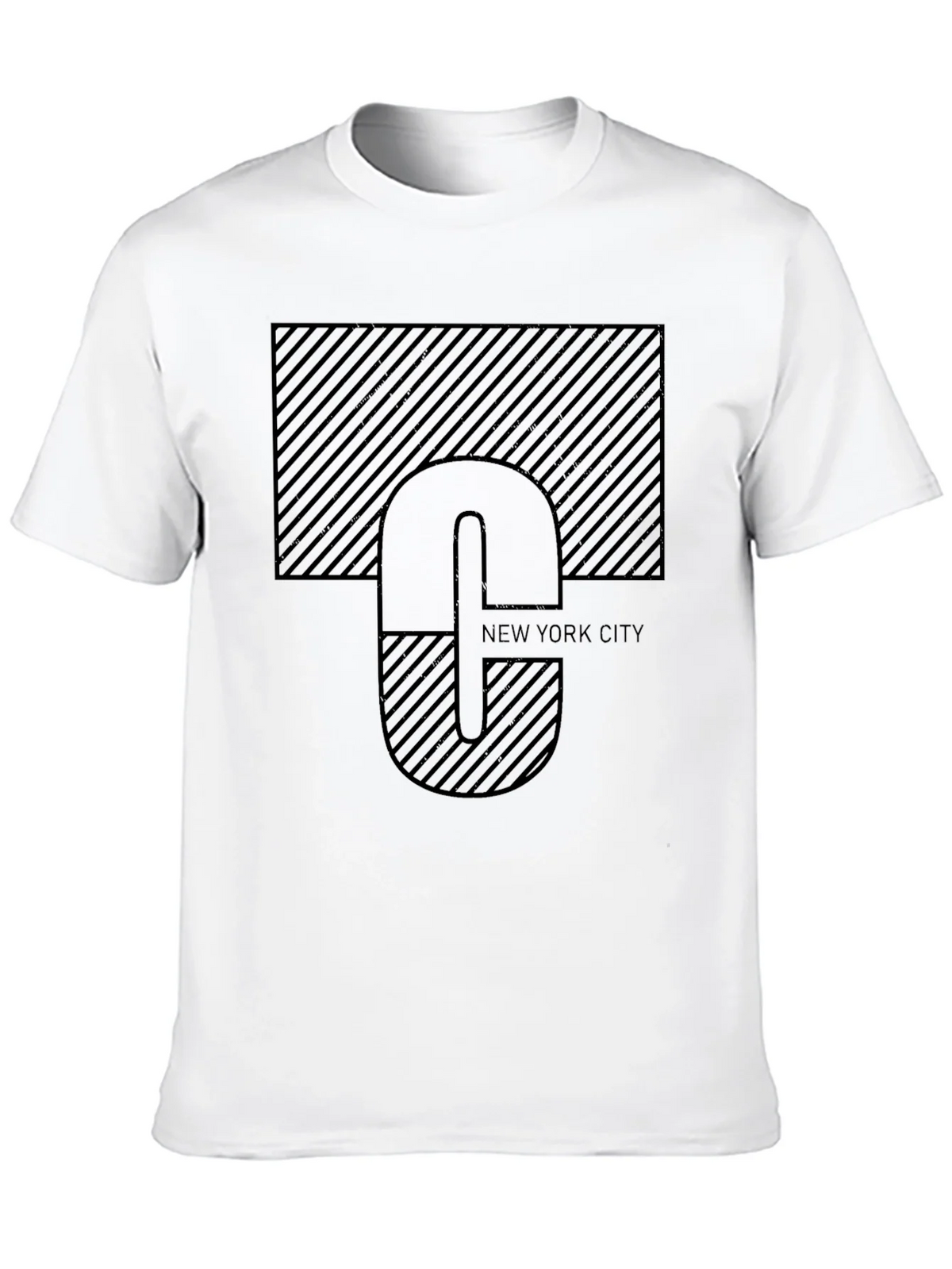 NYC Graphic Tee - Modern Striped Design Black product image 5