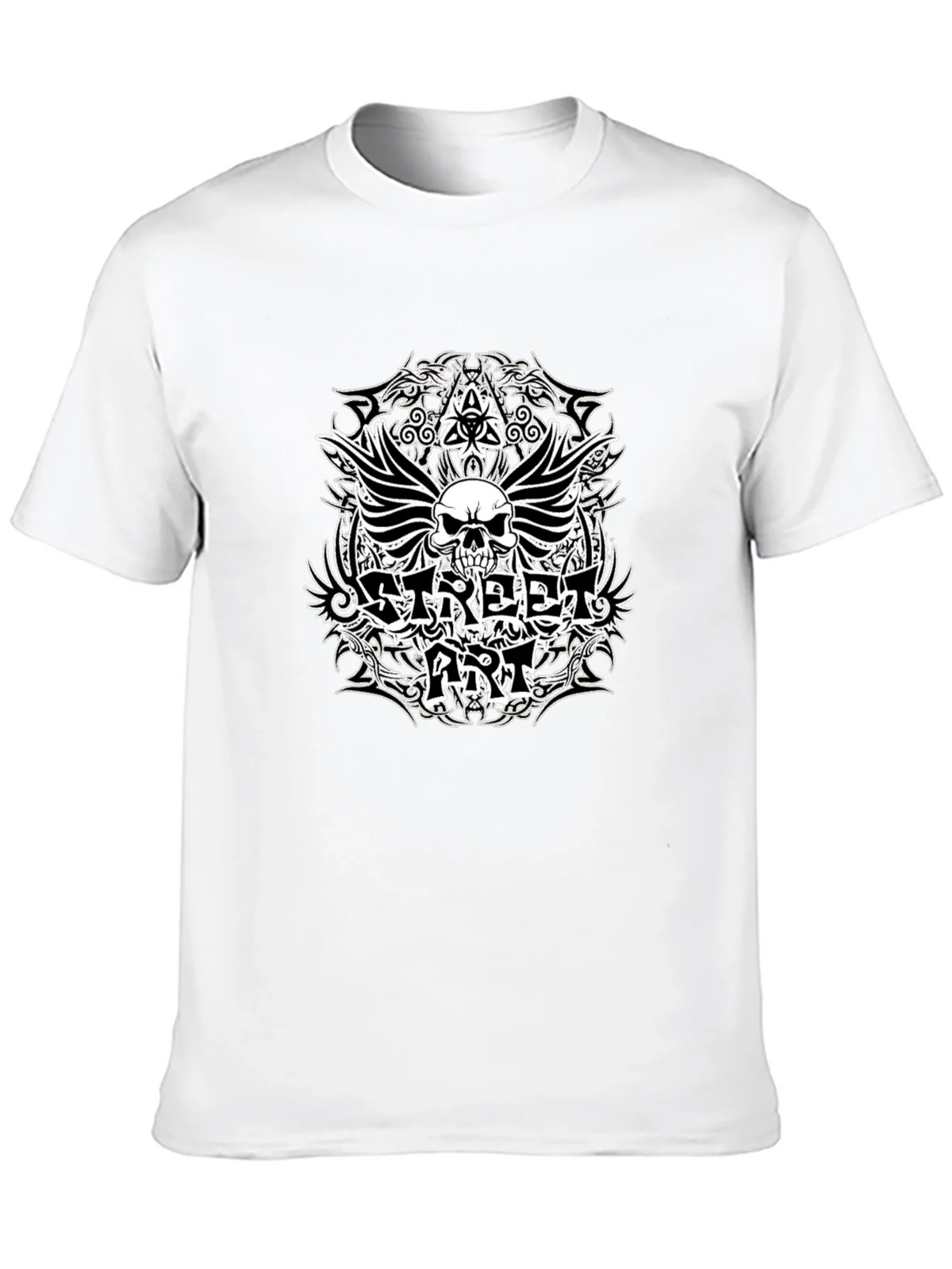 Street Art Skull Graphic Black T-Shirt product image 1