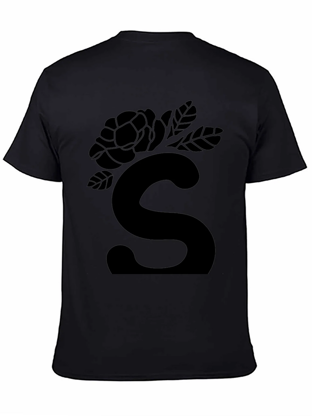 Elegant Black Floral S Initial T-Shirt product image 4