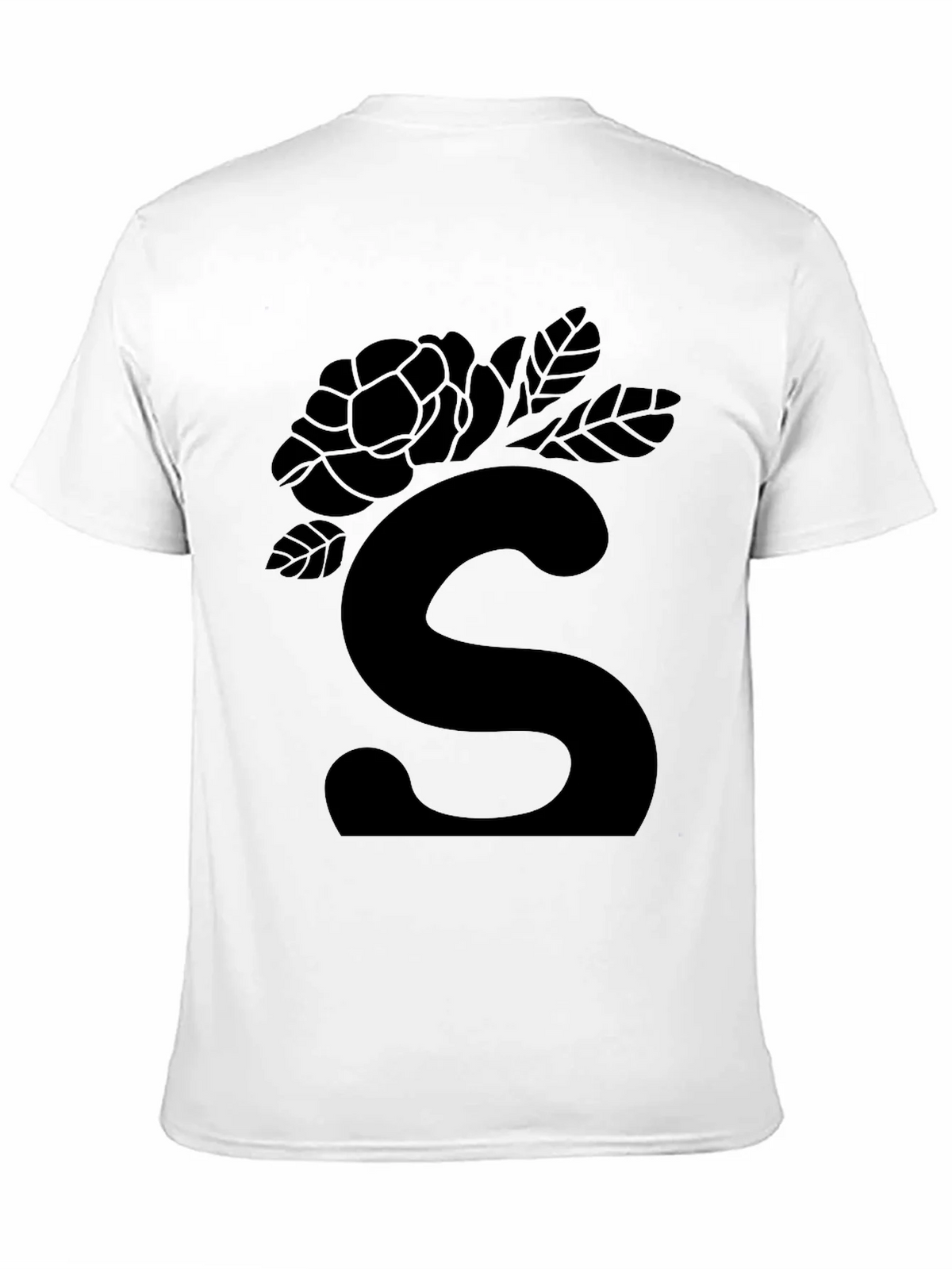 Elegant Black Floral S Initial T-Shirt product image 10