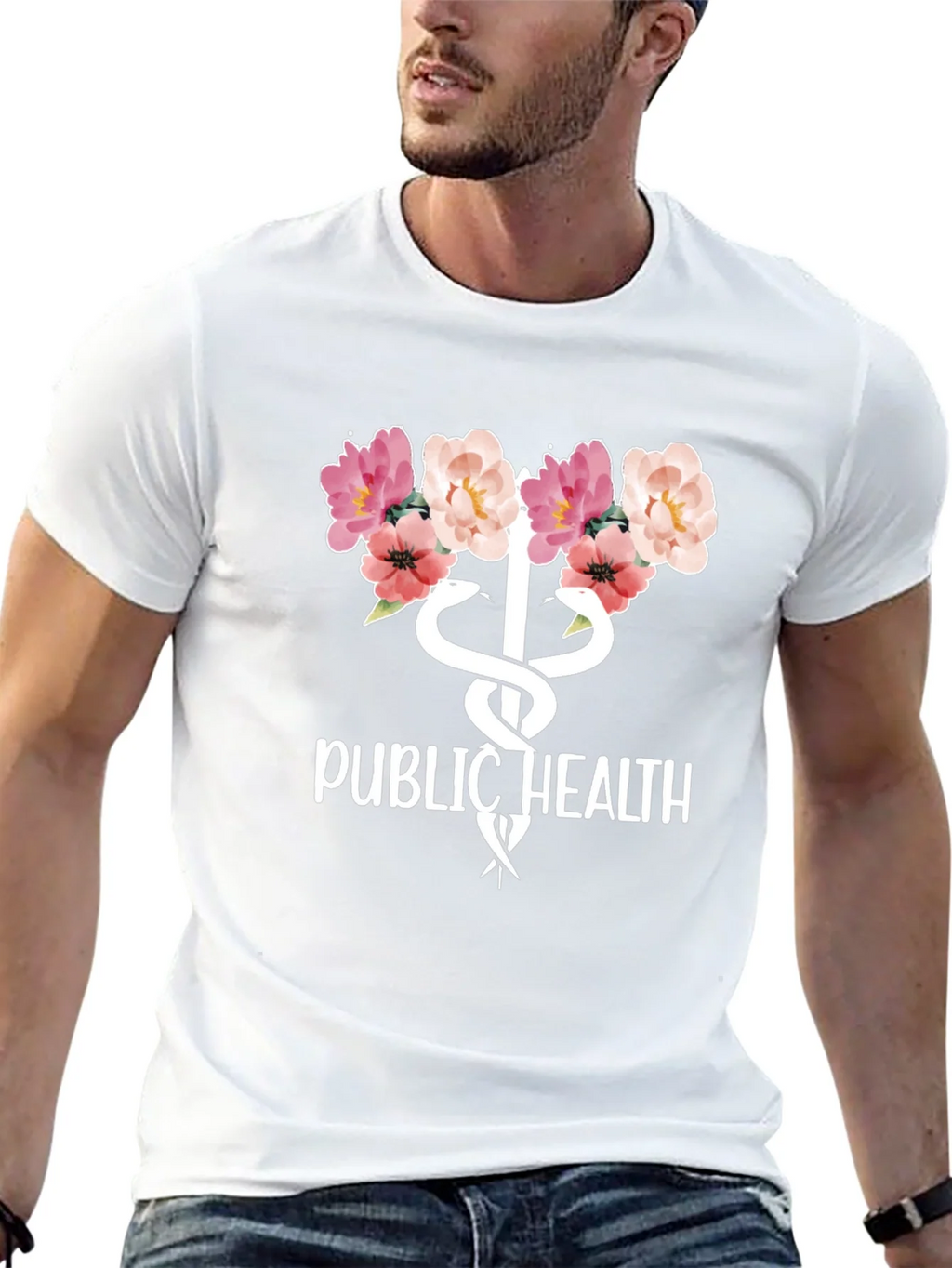 Public Health Floral Caduceus T-Shirt product image 12