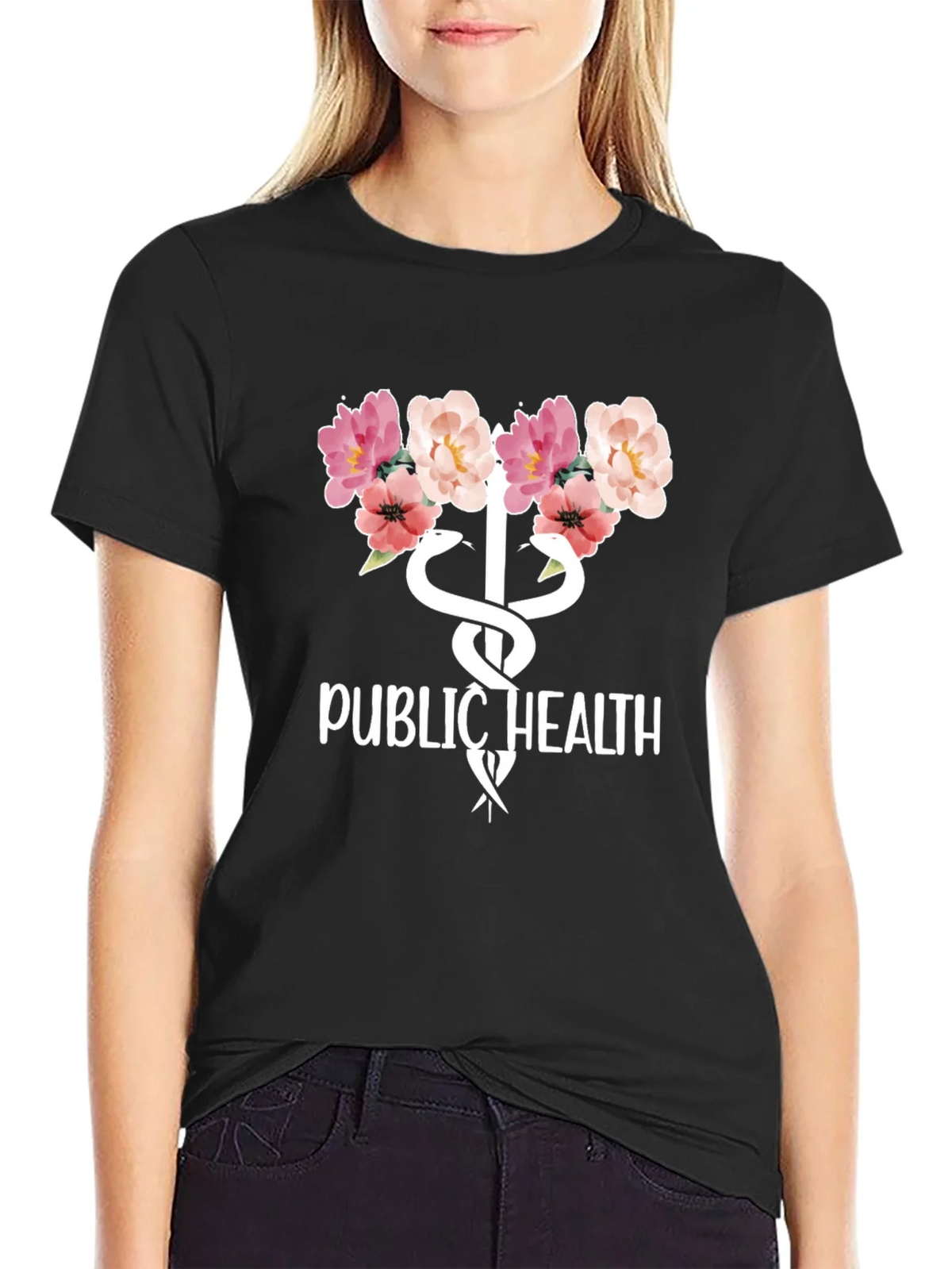 Public Health Floral Caduceus T-Shirt product image 2