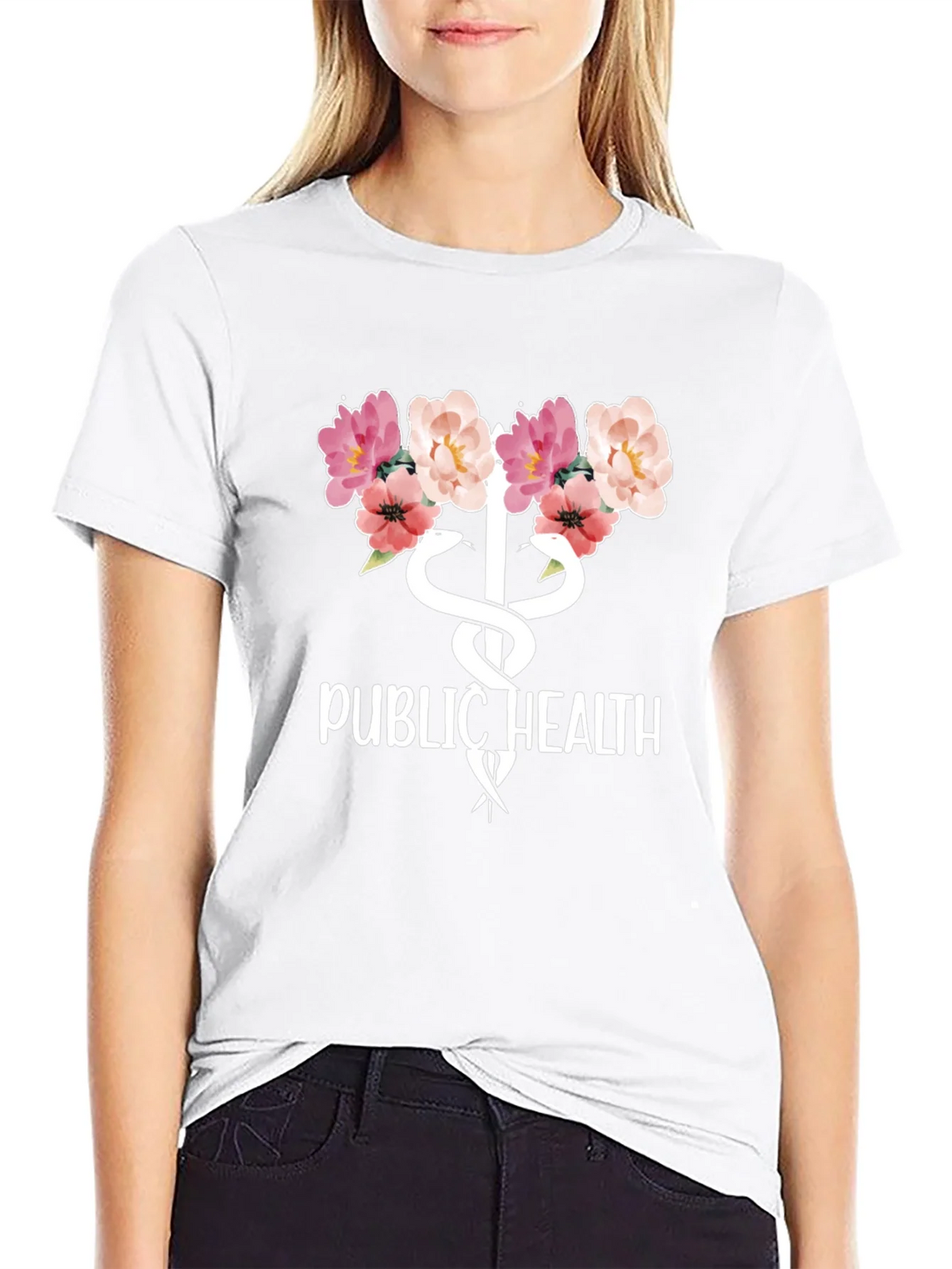 Public Health Floral Caduceus T-Shirt product image 8