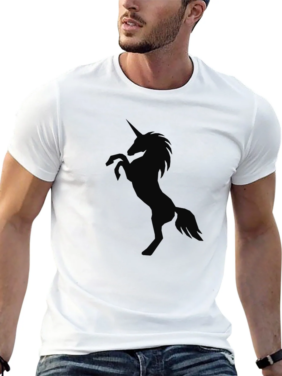 Mens Black Unicorn Graphic T-Shirt product image 12