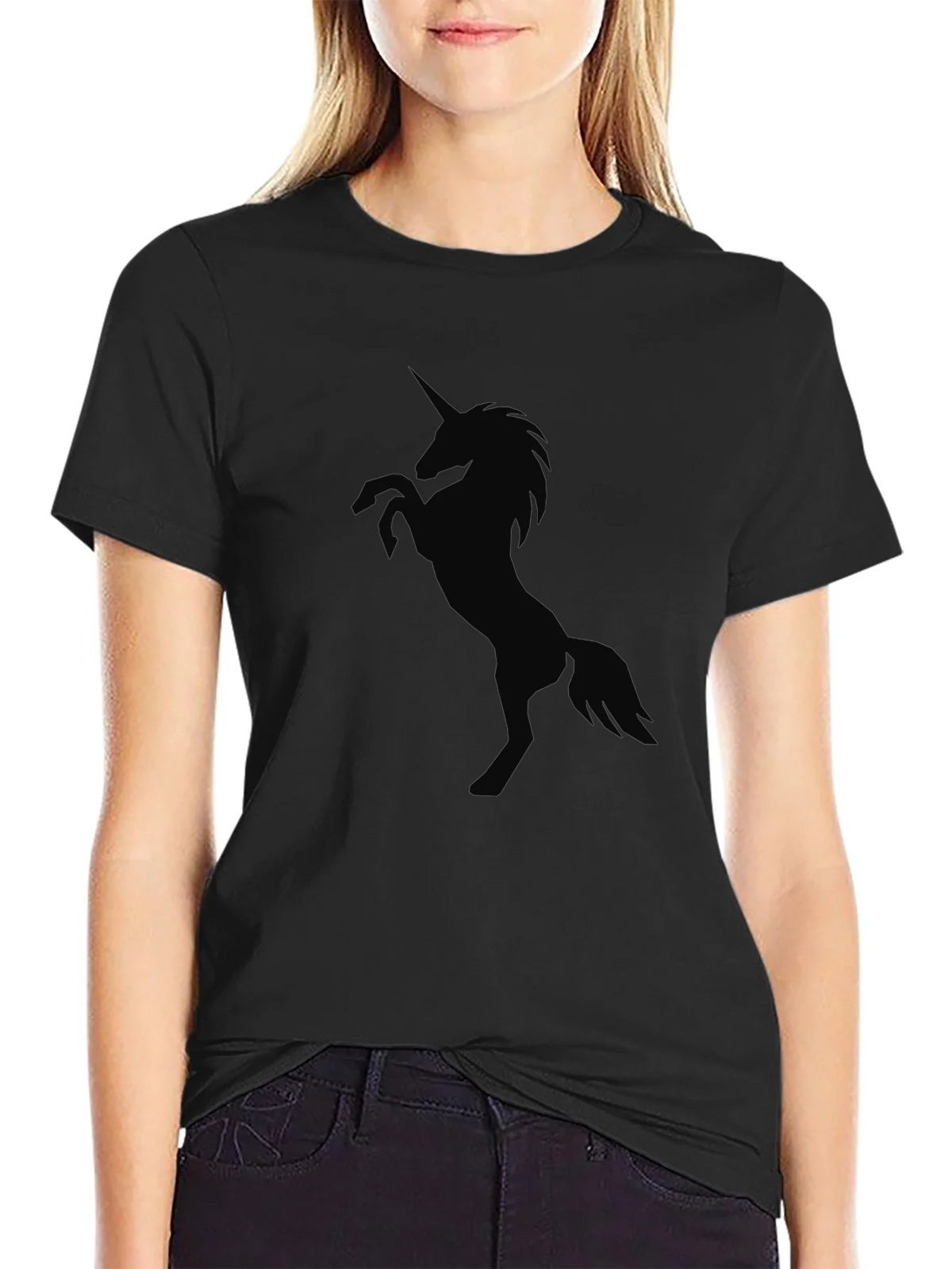 Mens Black Unicorn Graphic T-Shirt product image 2