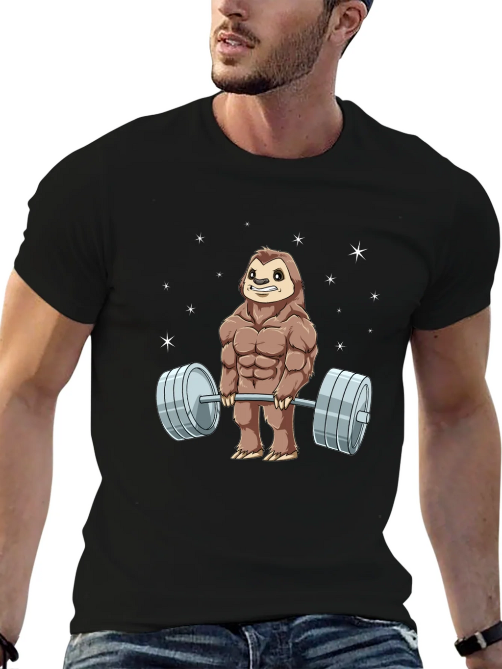 Weightlifting Sloth Graphic T-Shirt product image 6