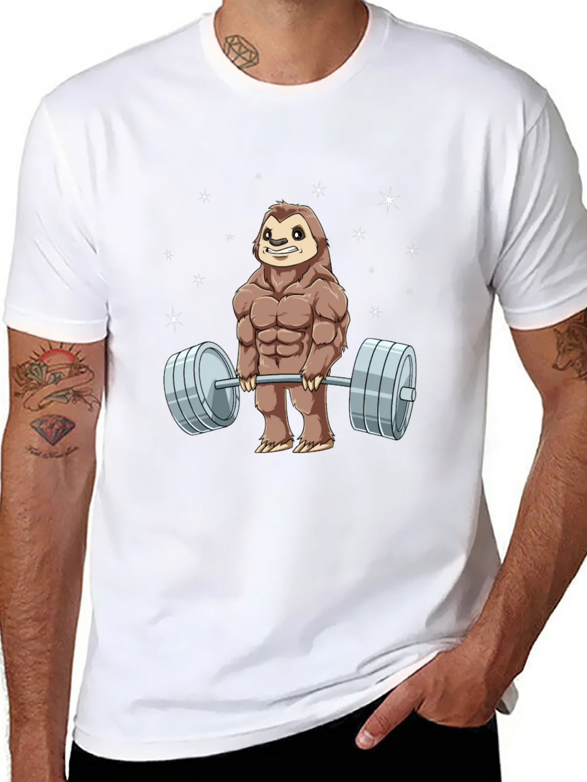 Weightlifting Sloth Graphic T-Shirt product image 7