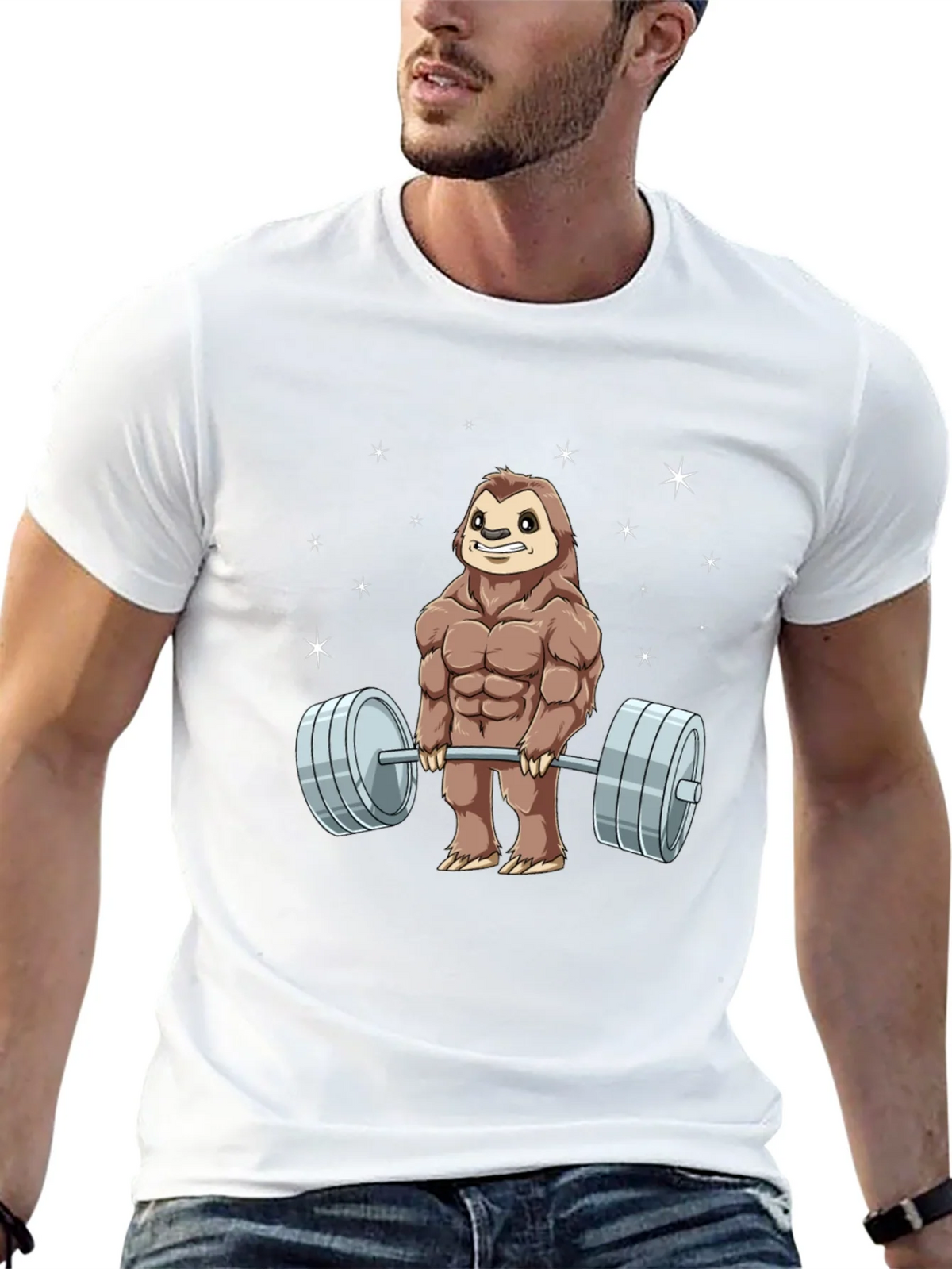 Weightlifting Sloth Graphic T-Shirt product image 12