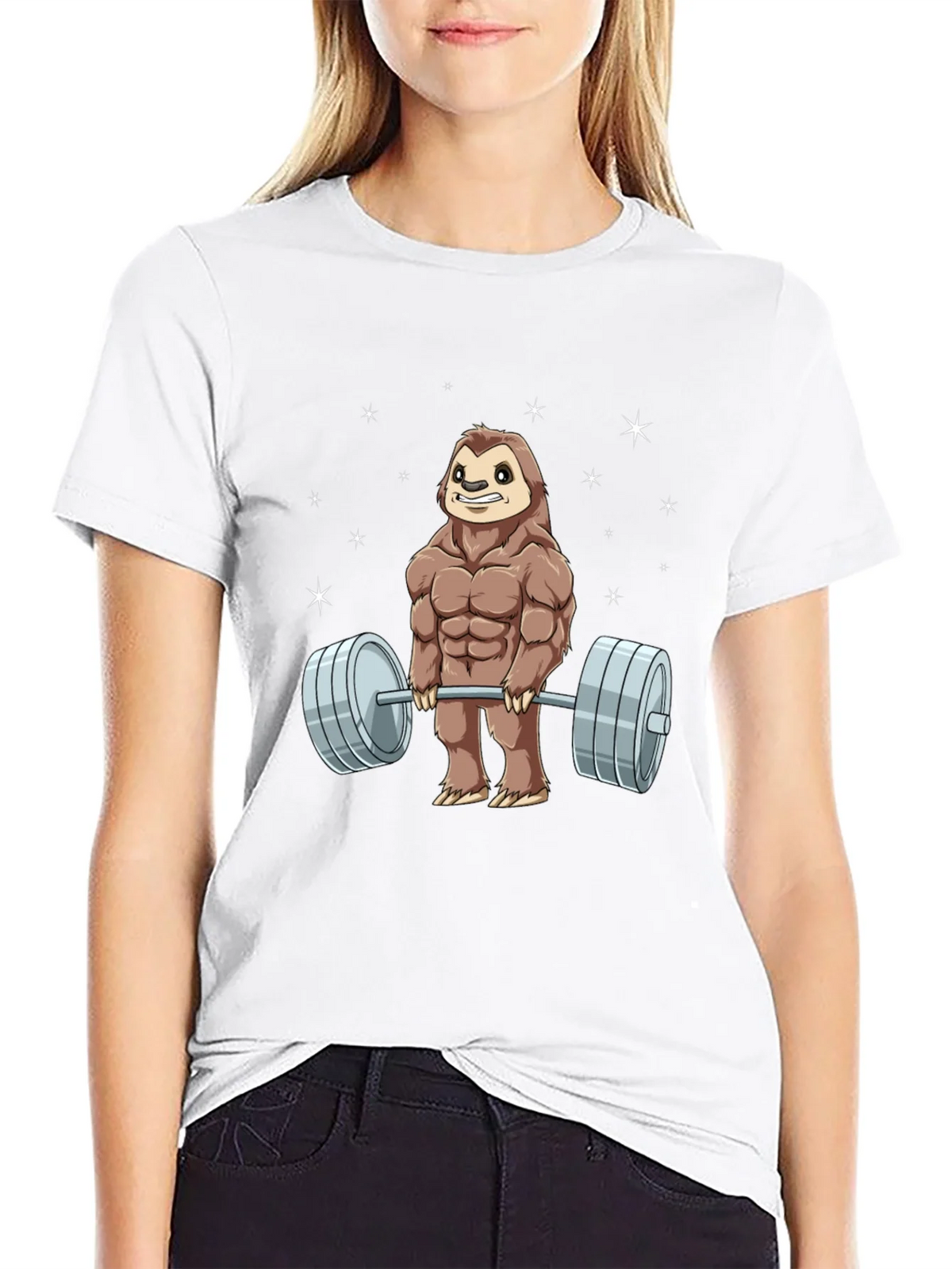 Weightlifting Sloth Graphic T-Shirt product image 8