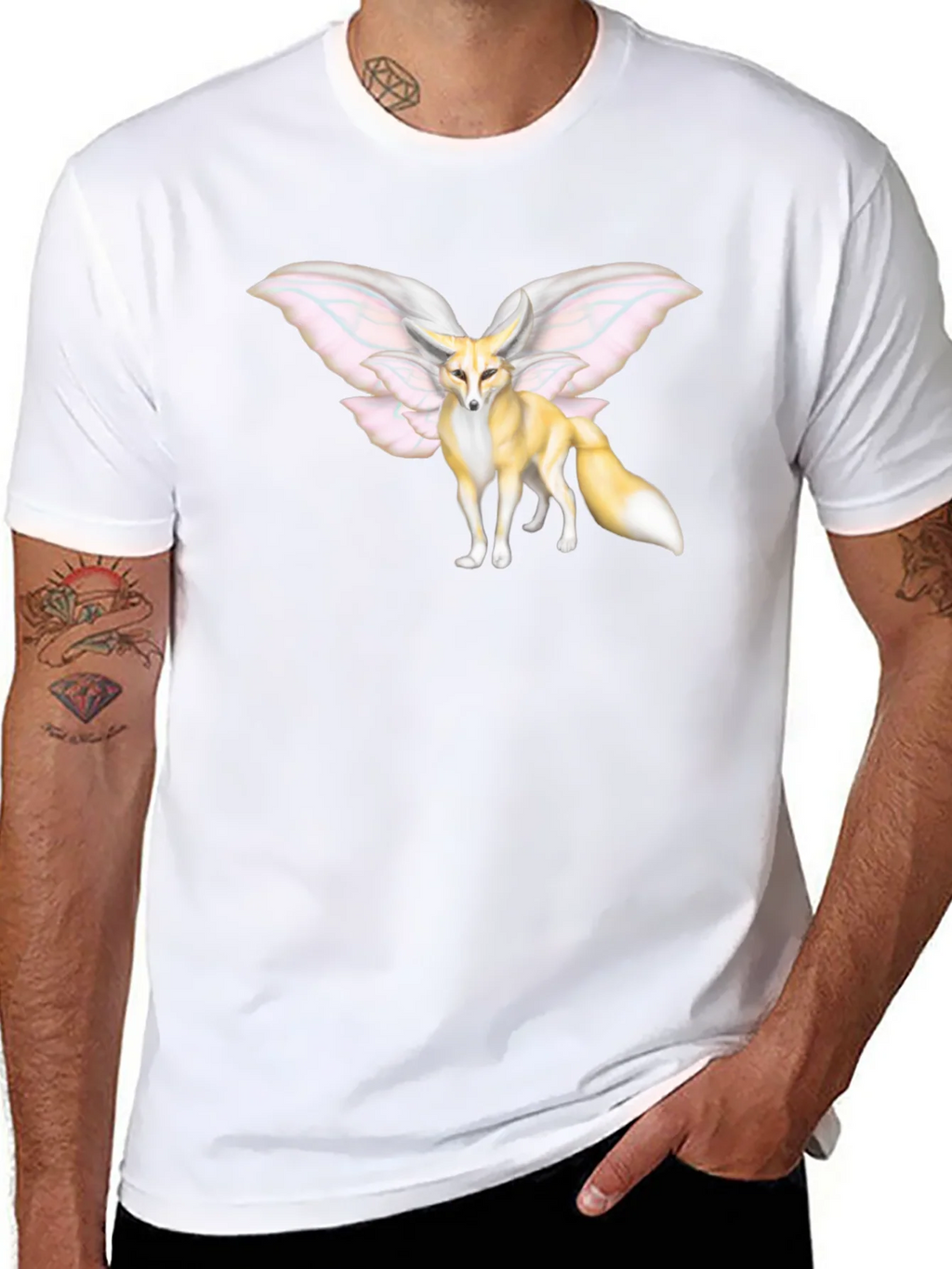 Fennec Fox Fairy Wings T-Shirt | Unique Graphic Tee product image 7