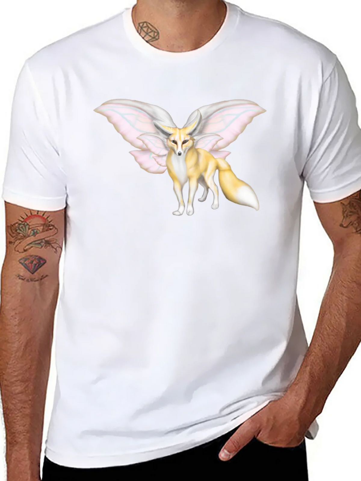 Fennec Fox Fairy Wings T-Shirt | Unique Graphic Tee product image 7
